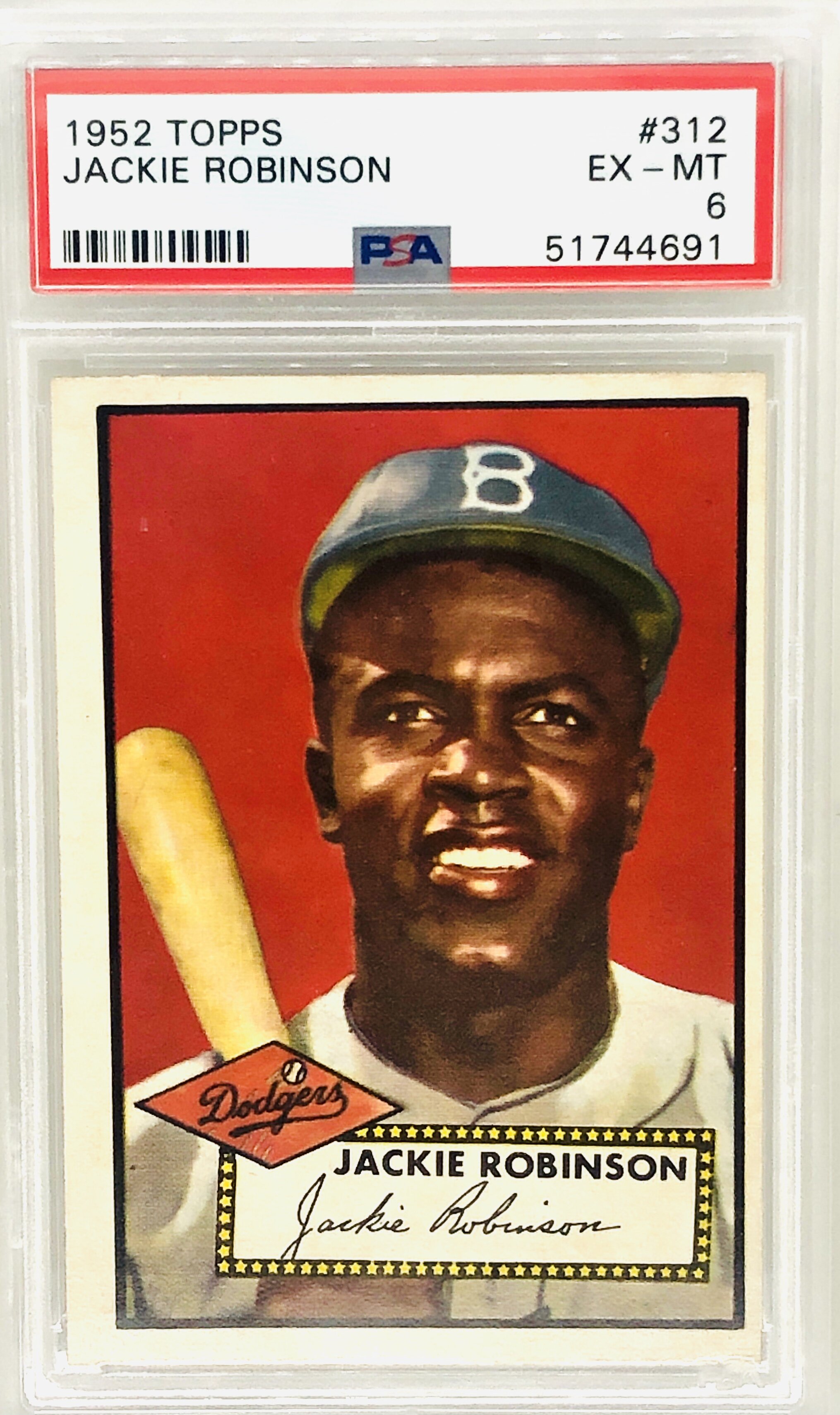 1952 Topps Jackie Robinson #312 PSA 6 EX-MT