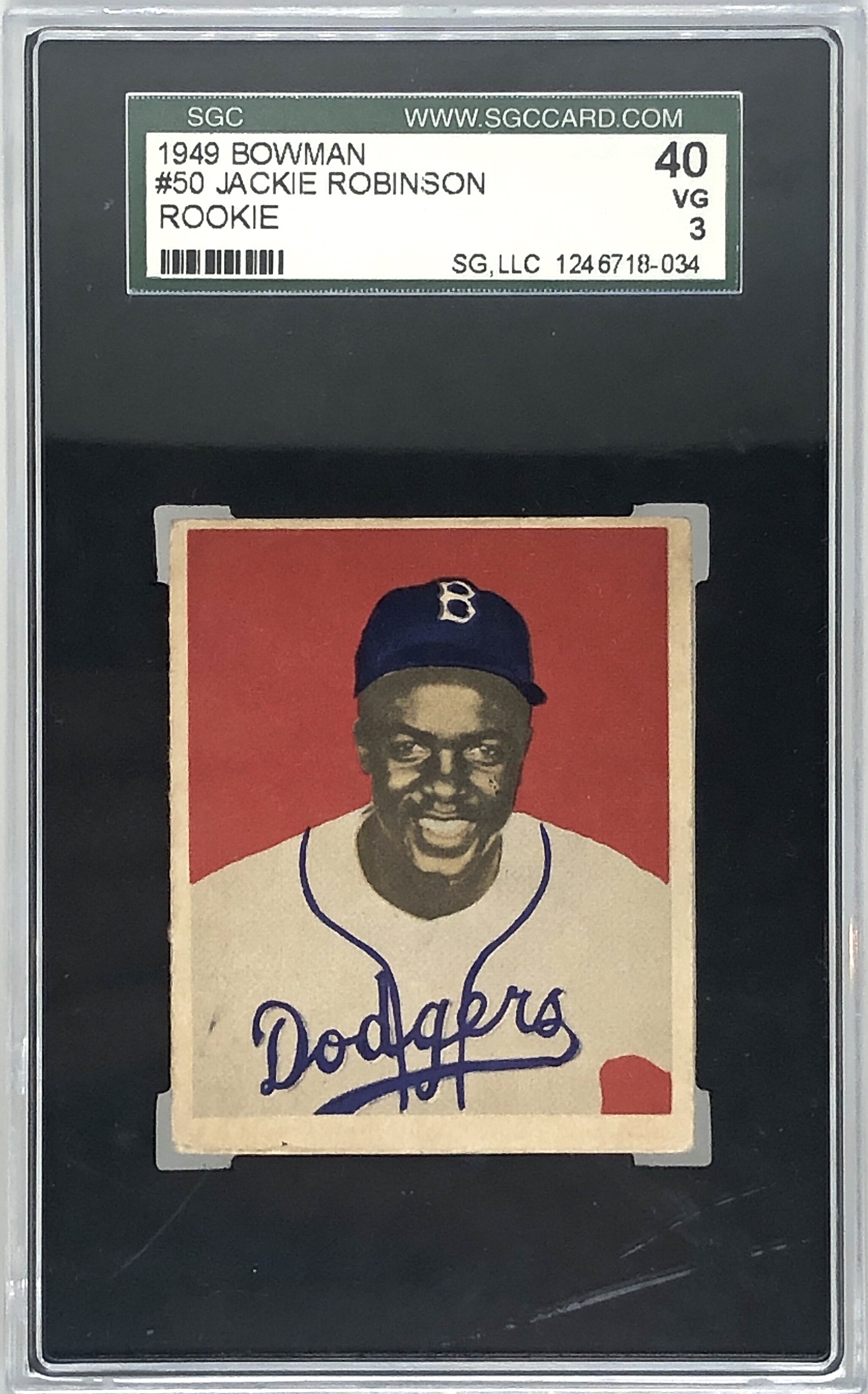 1949 Bowman Jackie Robinson SGC 3