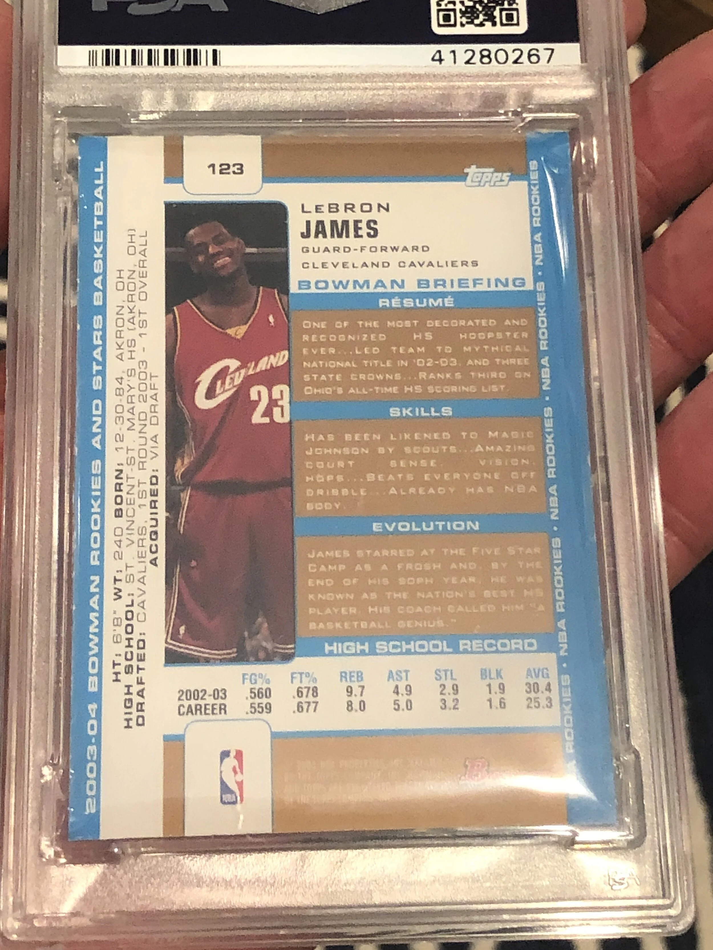 2003 Bowman Gold LeBron James RC PSA 9