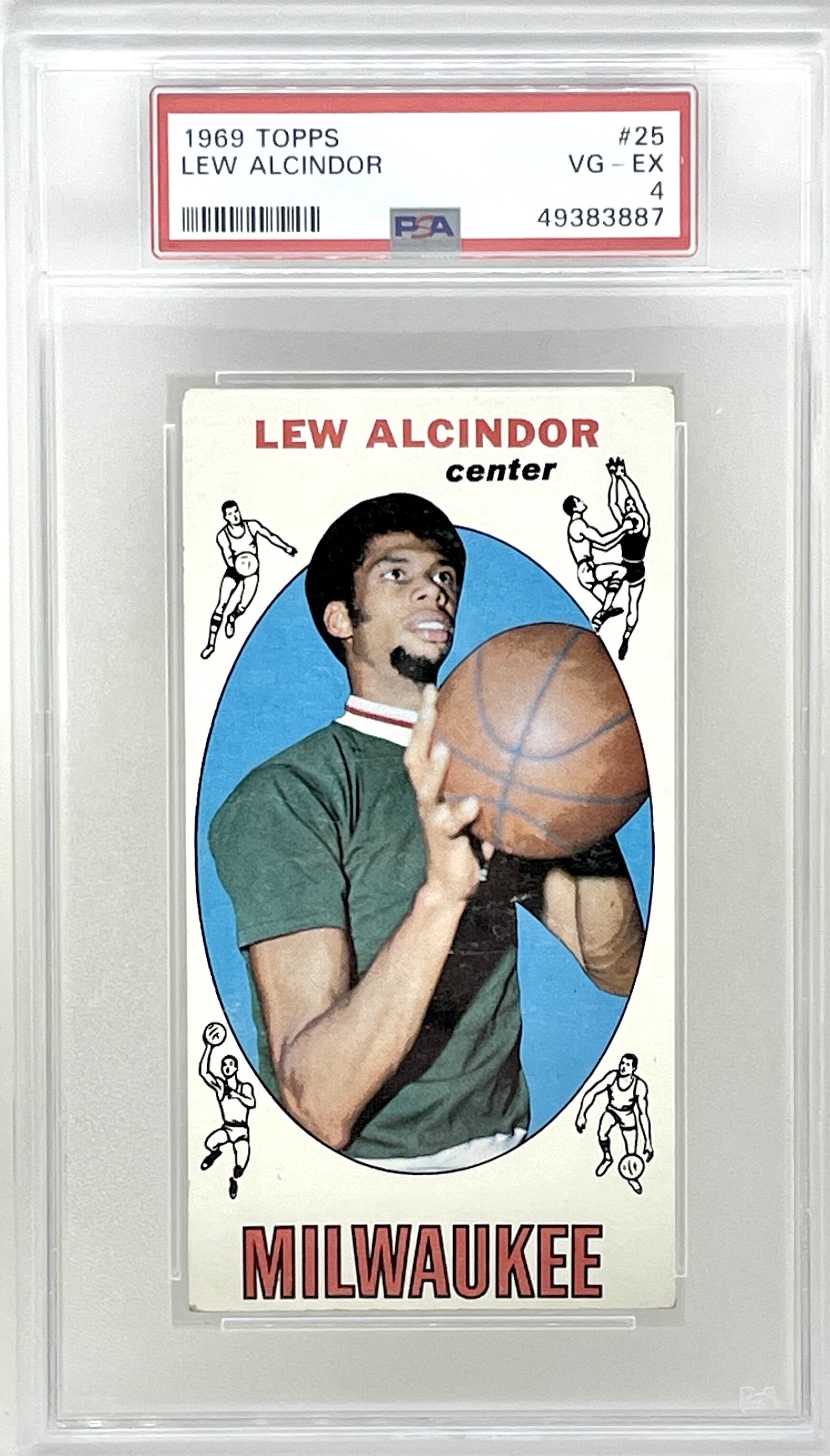 1969 Topps Lew Alcindor Kareem Abdul-Jabbar #25 RC Rookie Card PSA 4
