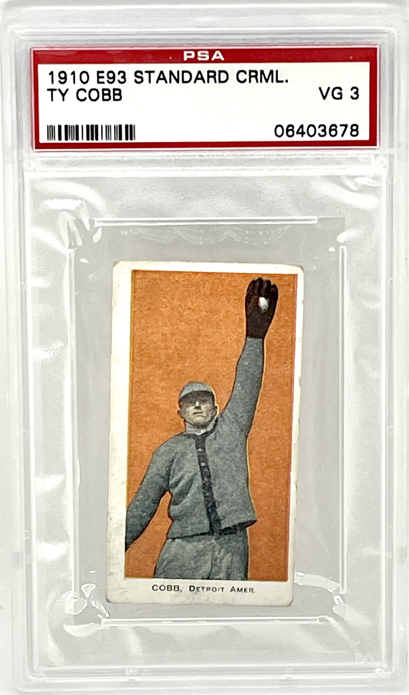 1910 Standard Caramel E93 Ty Cobb PSA 3
