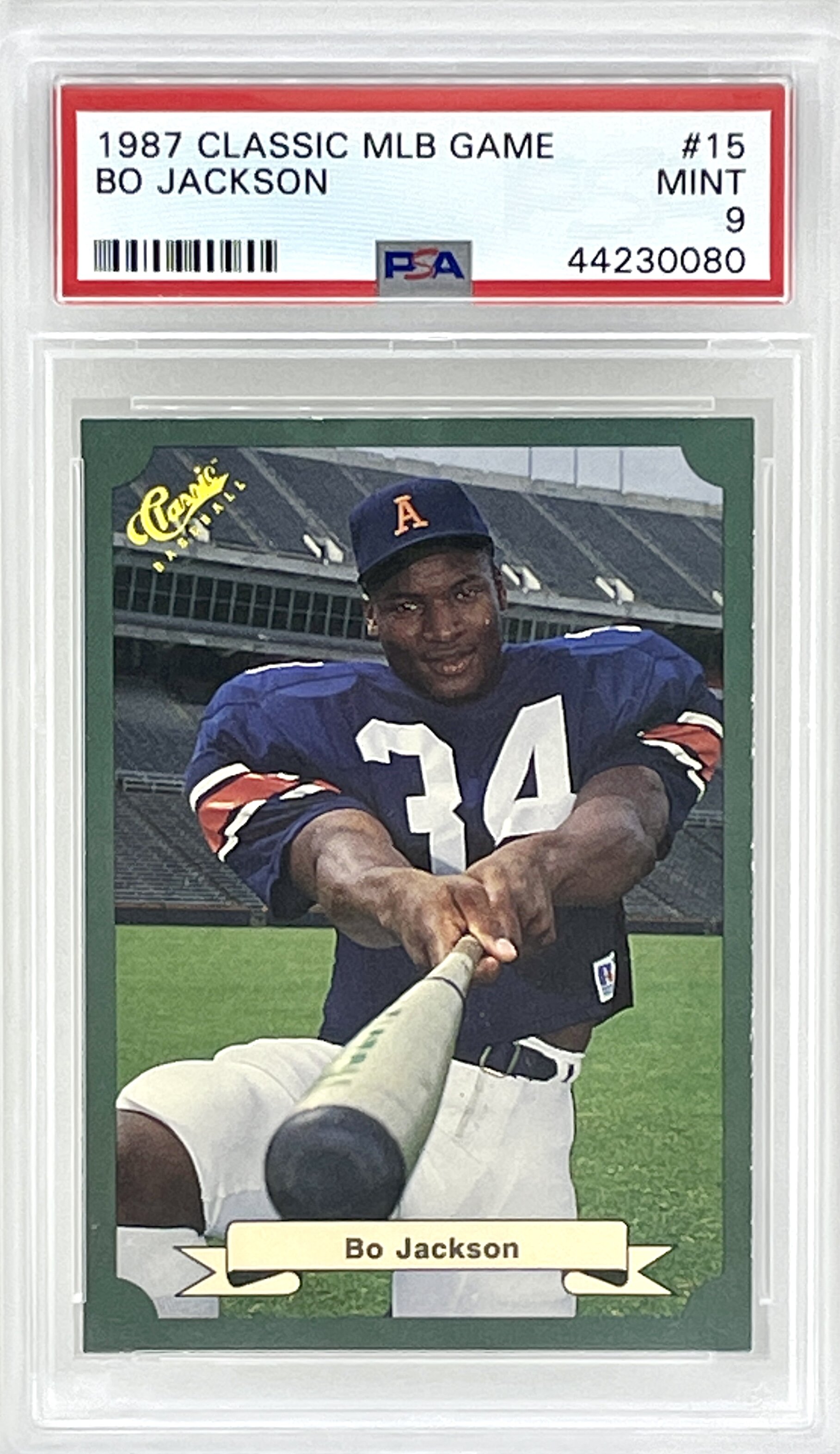1987 Classic MLB Game Green Bo Jackson PSA 9