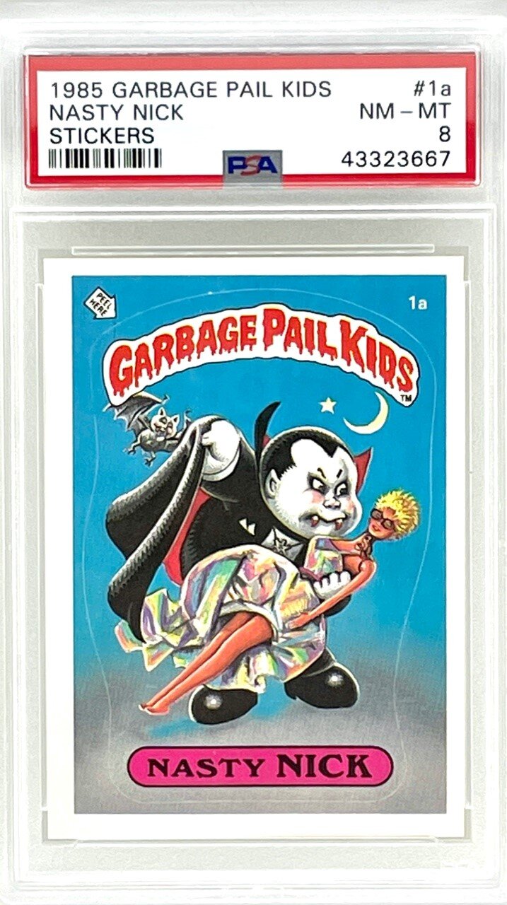 1985 Garbage Pail Kids Nasty Nick 1a PSA 8 NM-MT