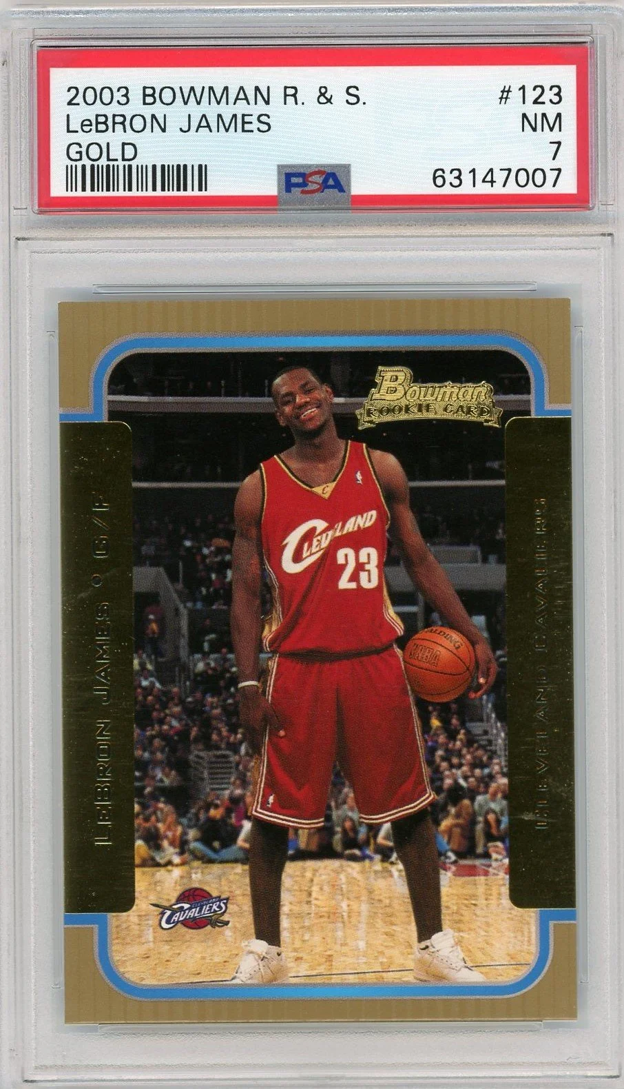 2003-04 Bowman GOLD LeBron James PSA 7 Front.jpg