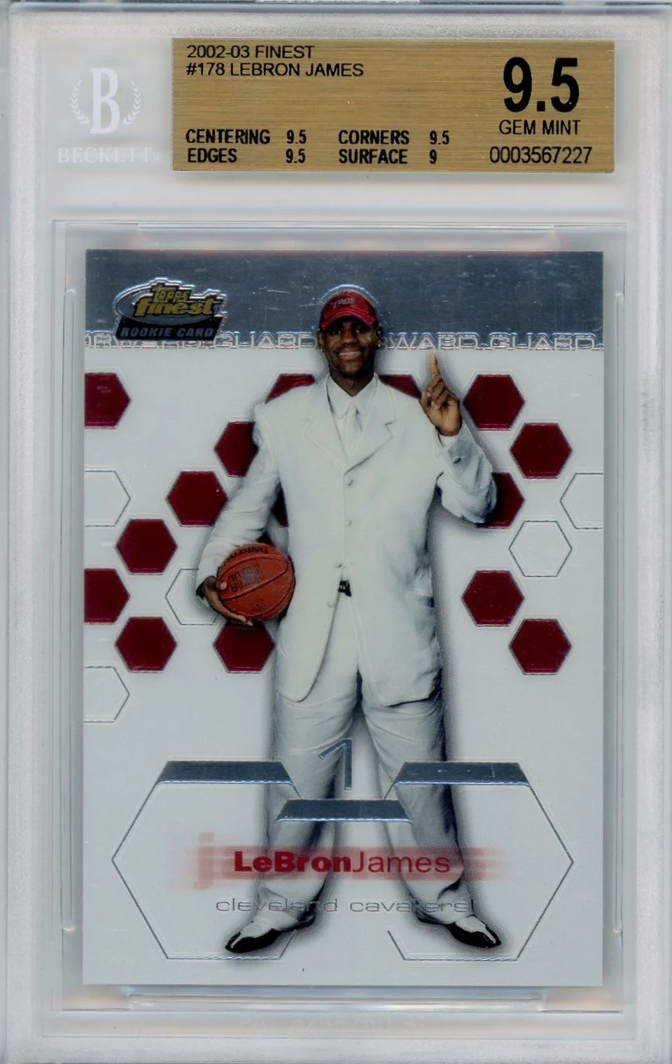 2002-03 Topps Finest LeBron James XRC BGS 9.5 Gem Mint — Top 