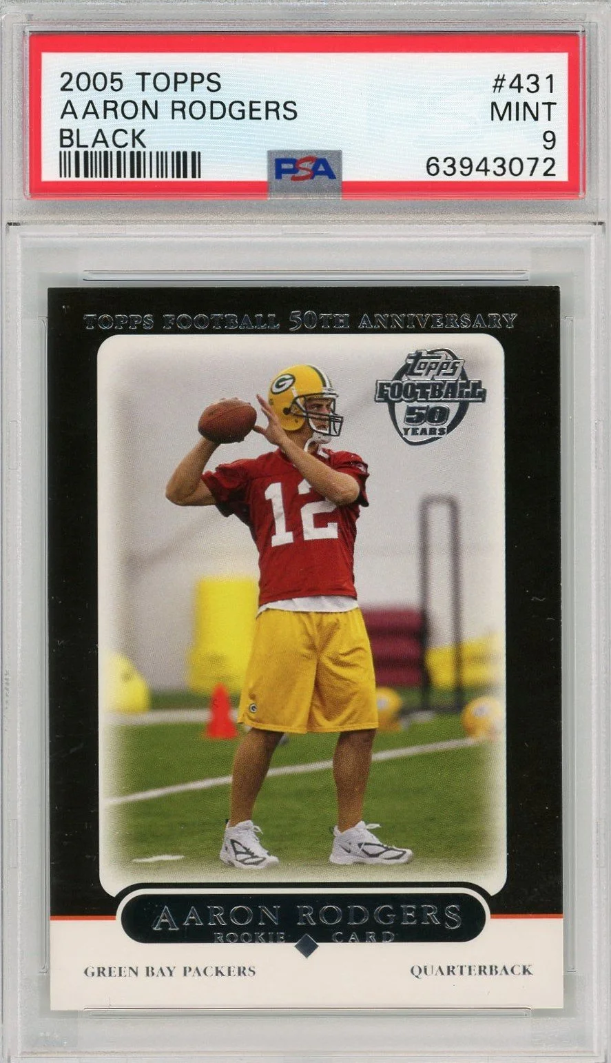 2005 Topps Black Aaron Rodgers RC #431 PSA 9 f2.jpg