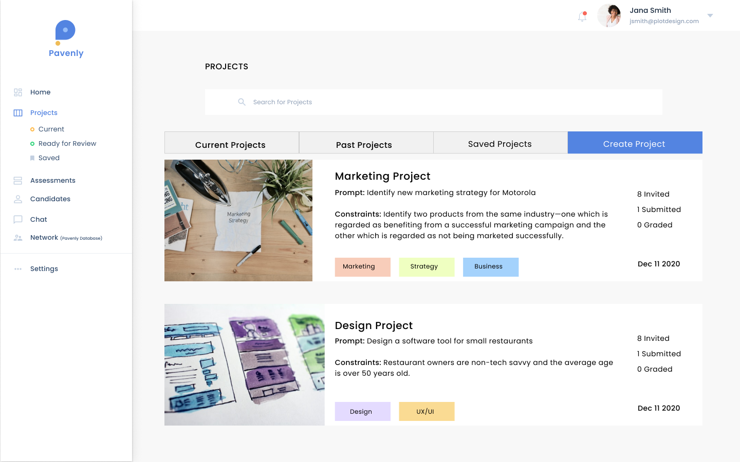 Pavenly Projects: Companies can select from a variety of ready-to-use projects based on the role.