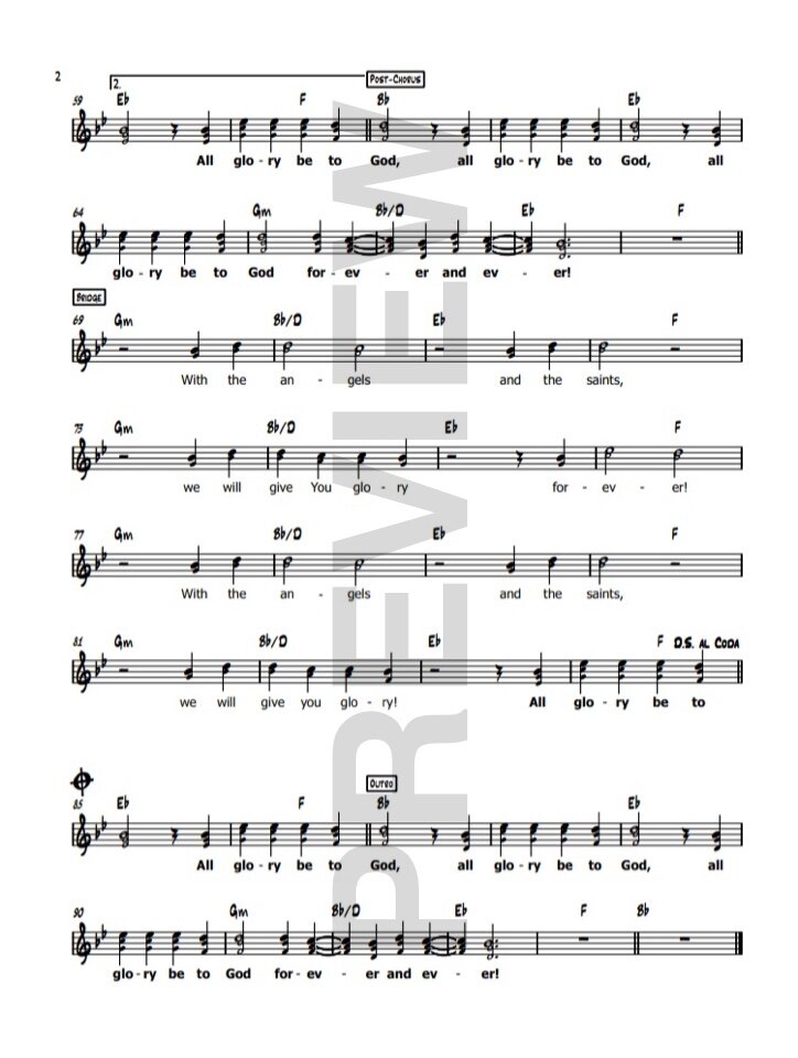 All Glory Be to God Sheet Music