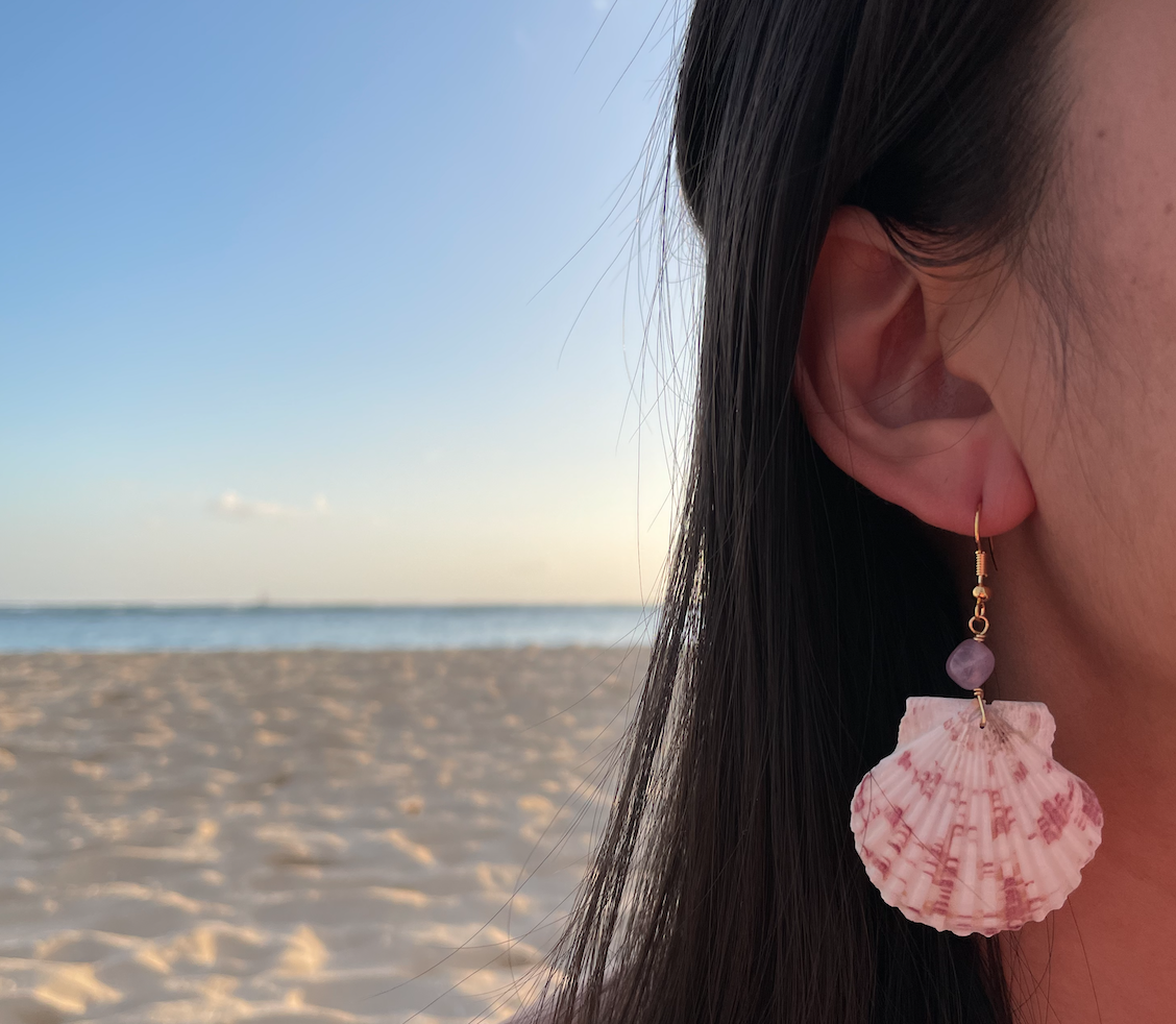 Everly Shell Earrings — Blue Hair Mermaid
