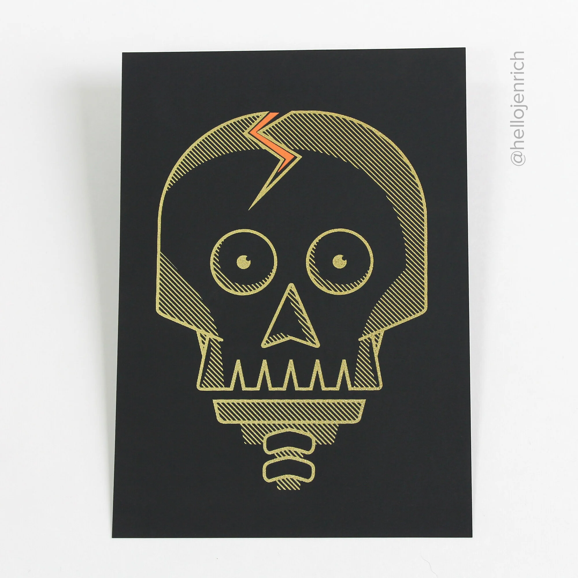 Cracked Skull Screen Print