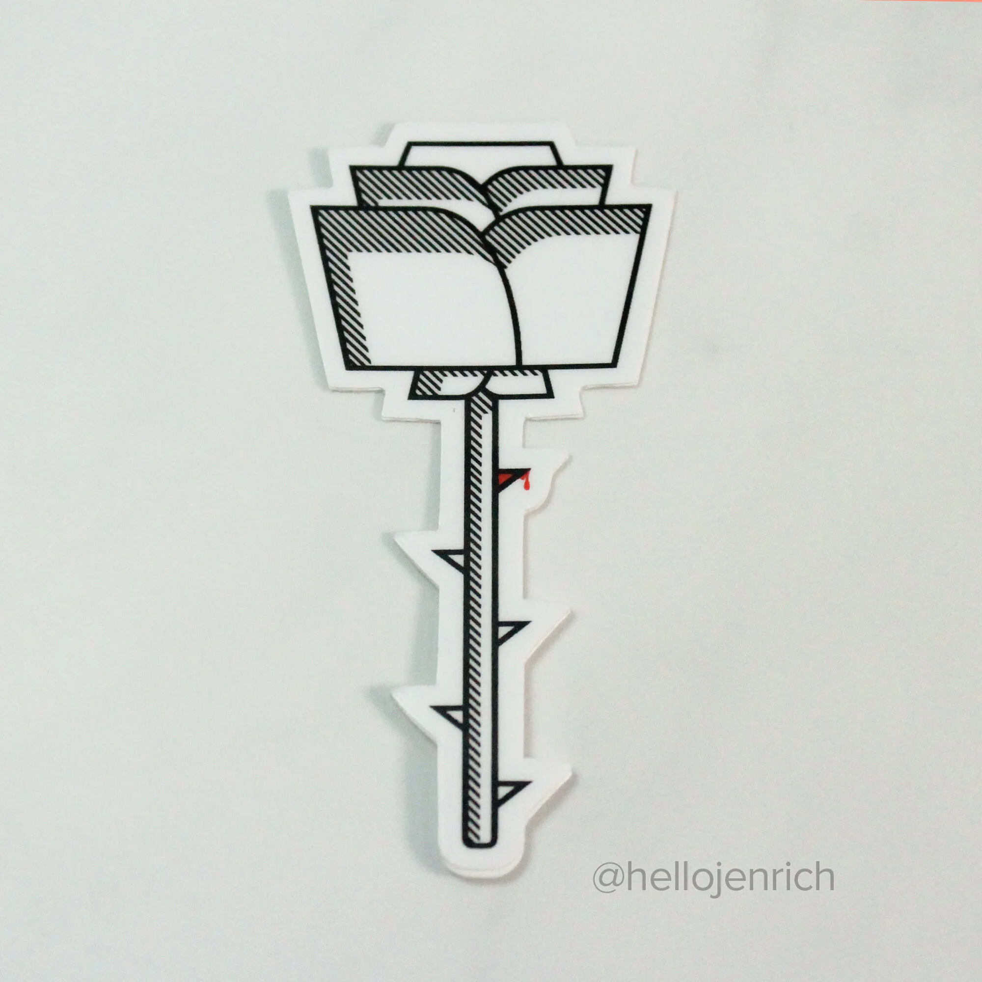 Rose &amp; Thorn Vinyl Sticker