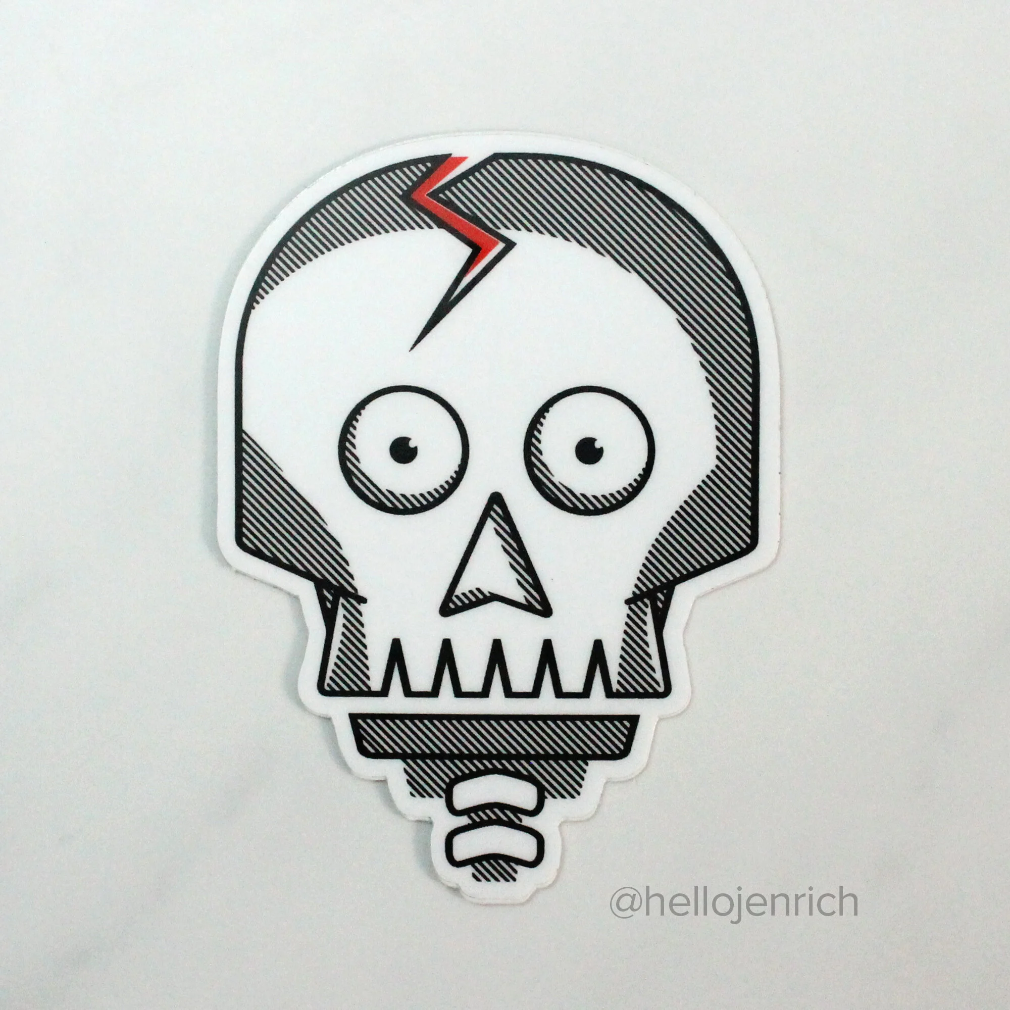 Cracked Skull Vinyl Sticker