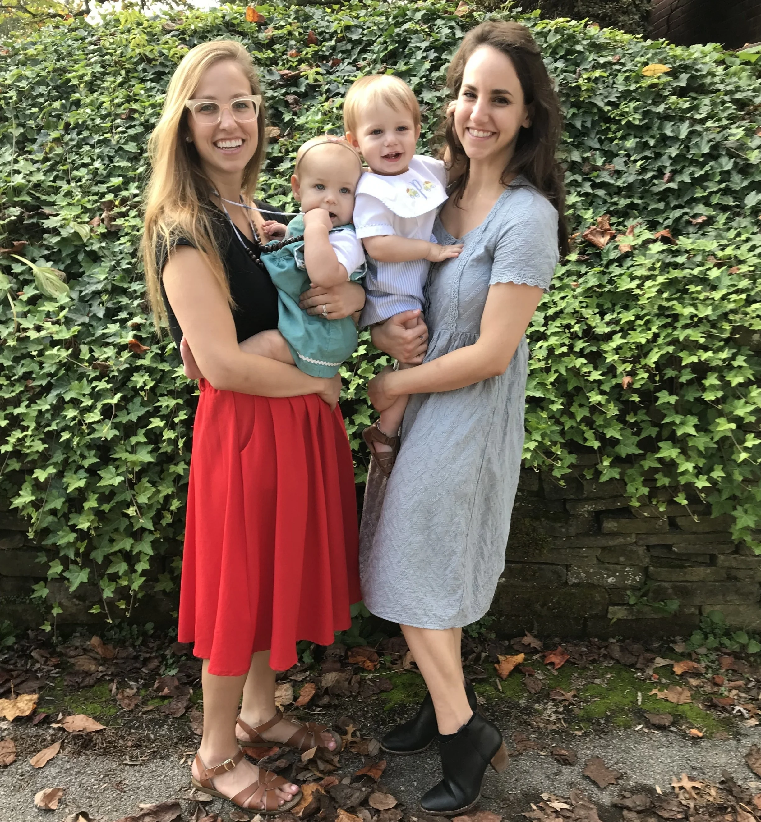 Kat and her daughter Miriam are on the left and Gen and her son Patrick are on the right.