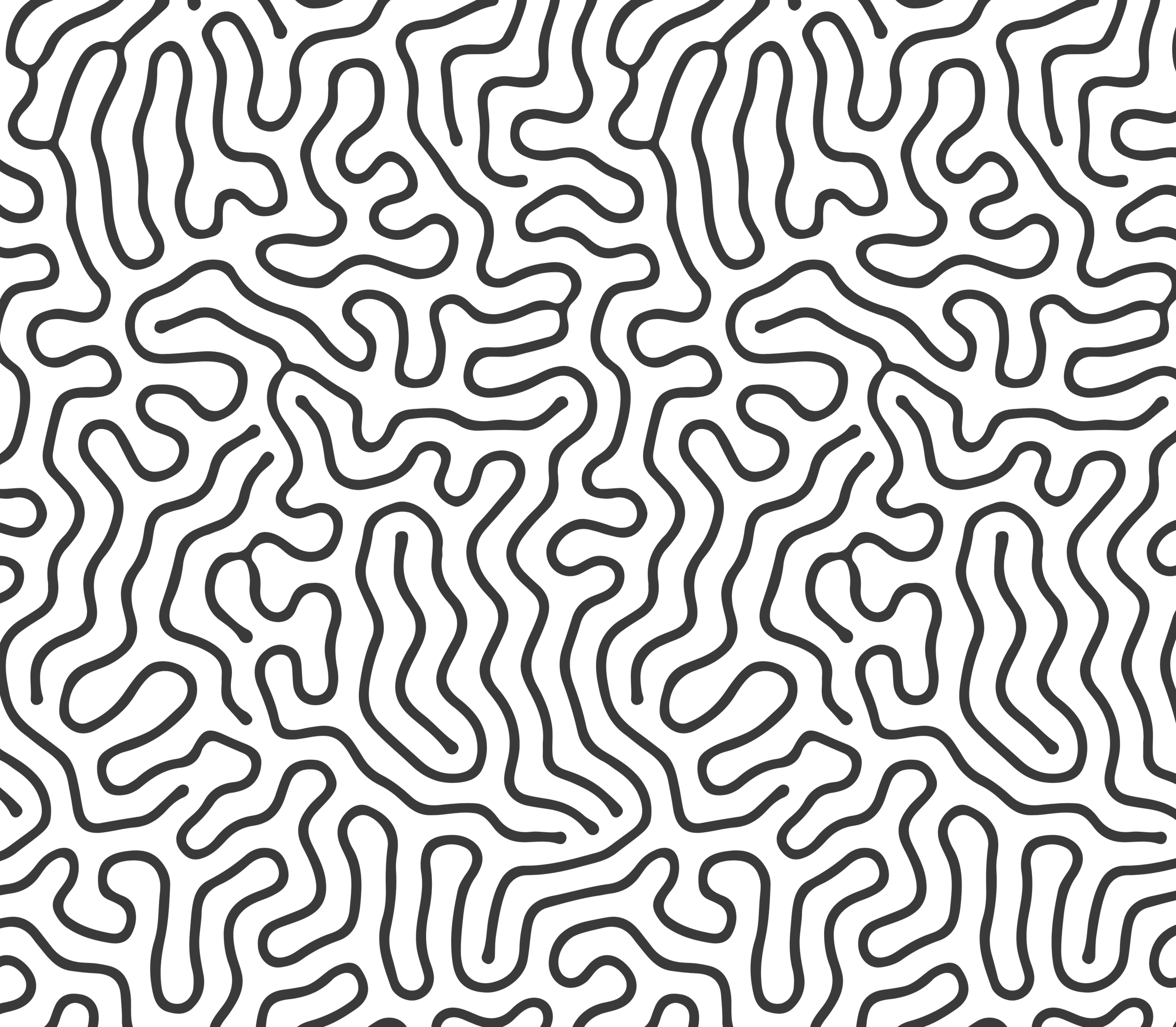 Black background with gray wavy maze-like lines.