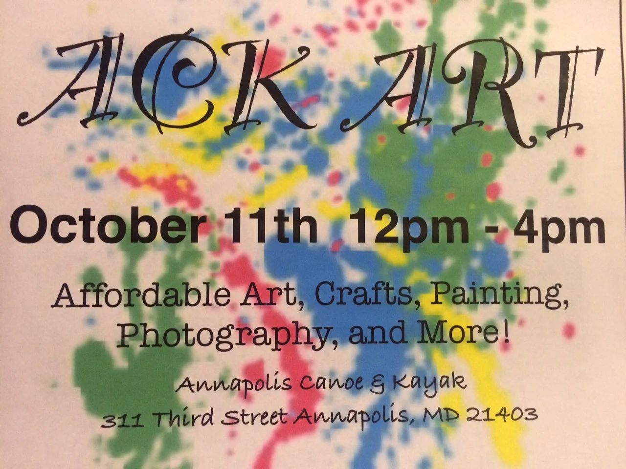 Annapolis Canoe and Kayak: Pop Up Art Show 2