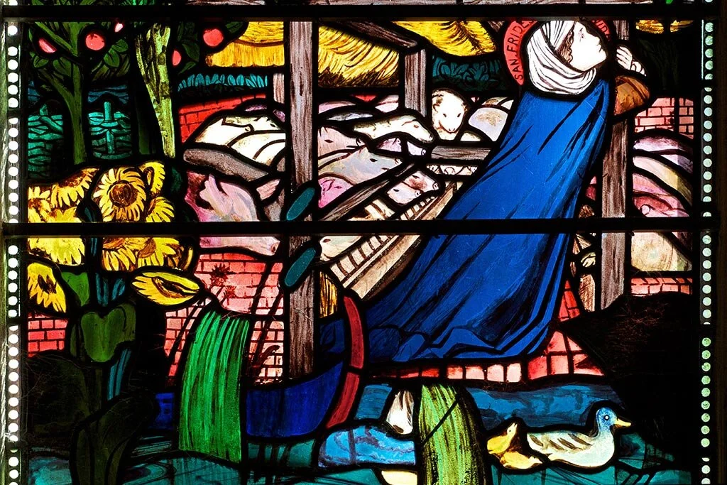 St Frideswide: Princess, Abbess, Woman of God (a detail from the Burne-Jones window at Christchurch Cathedral, Oxford)