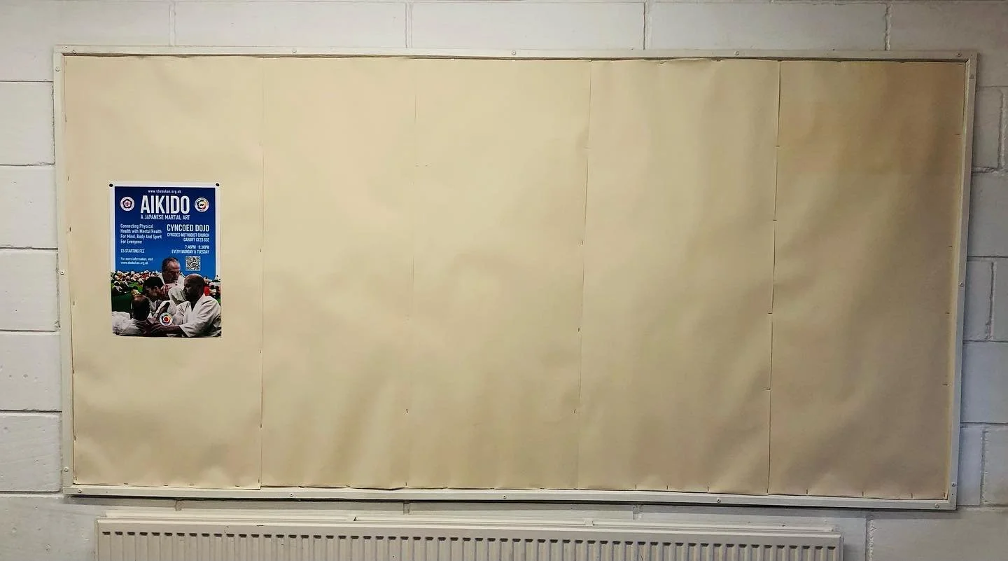 Back to basics at our Cyncoed Dojo, we have a real world analogue &ldquo;Notice Board&rdquo; and will fill it with Aikido related information, posters and images for our members ❤️

P.S. the irony of sharing this on FB is not lost on us lol 😁

#card