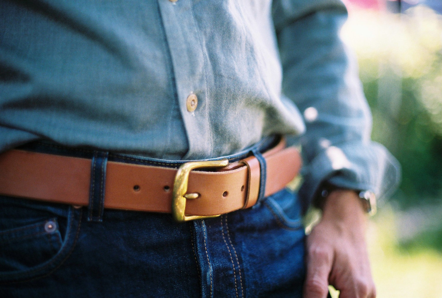 Oak - Classic Jeans Leather Belt —