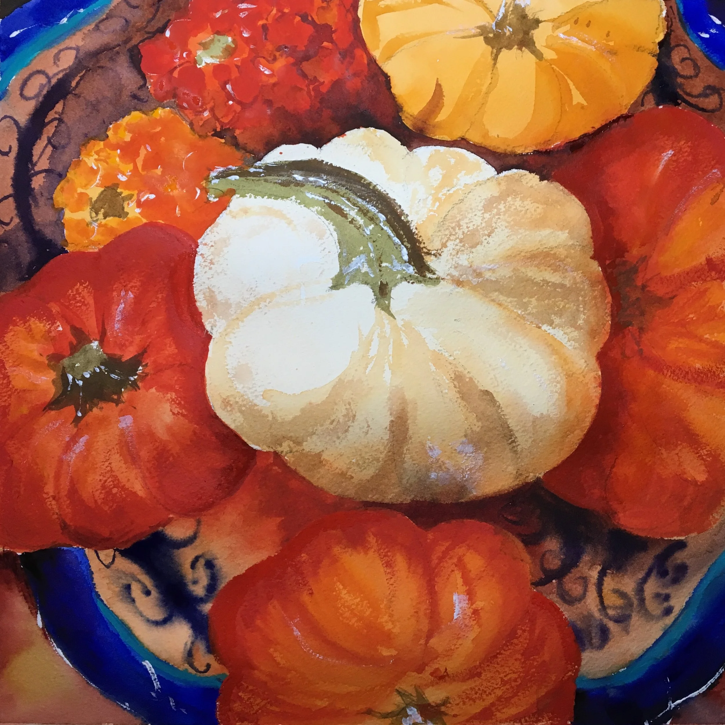 Still Life Pumpkins and Squash