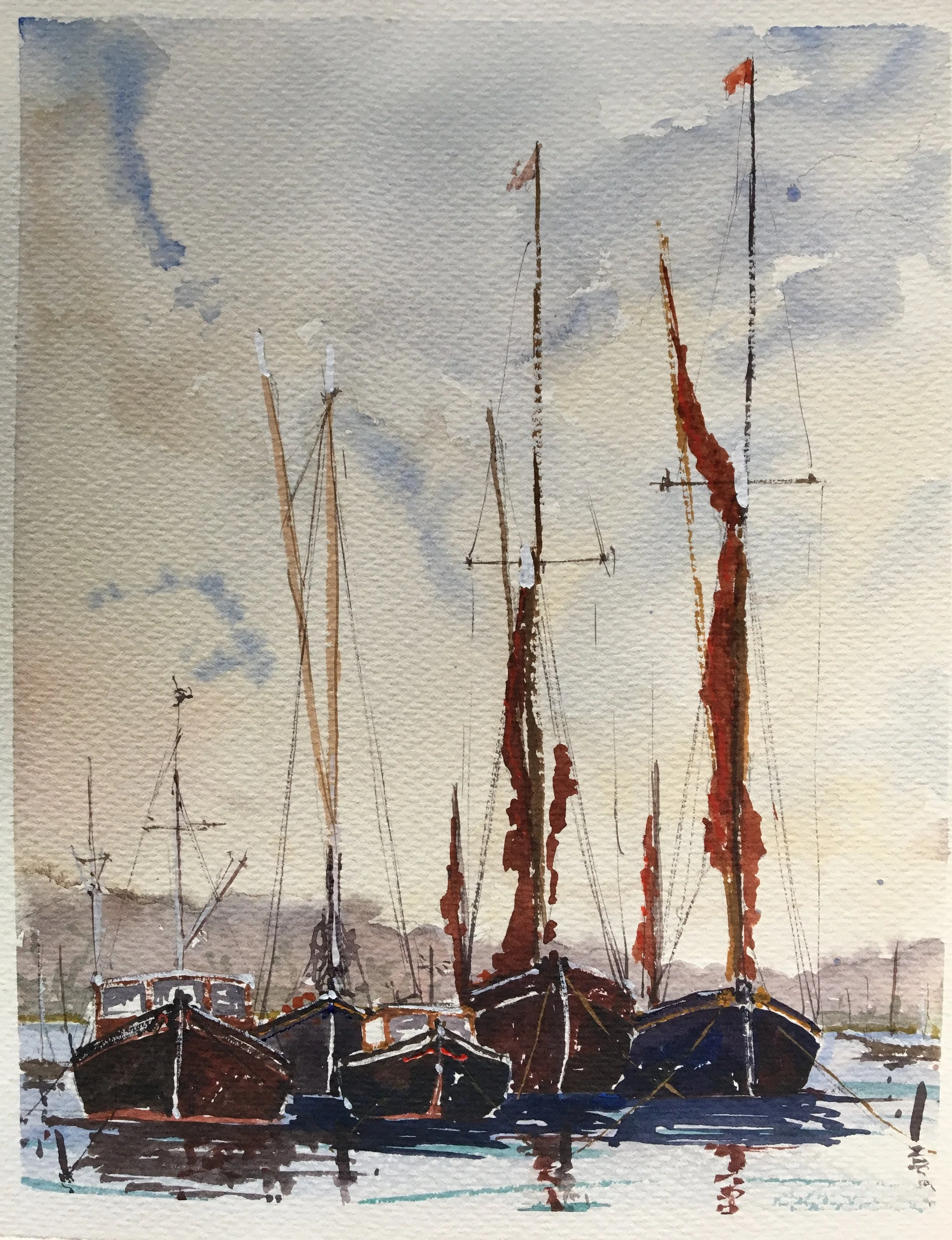 Barges and Boats moored at Pin Mill