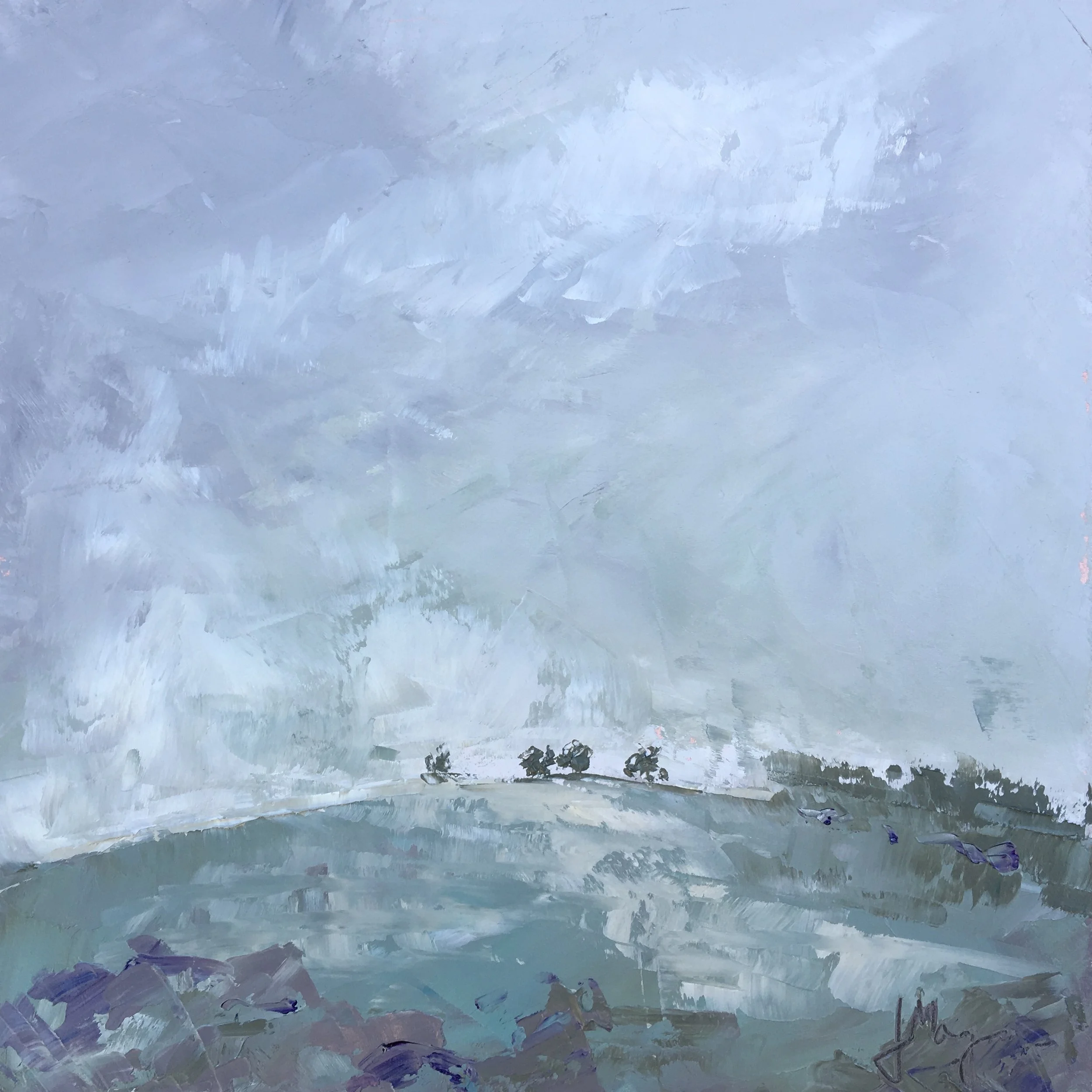 Clouds drifts down over the "Bald Hill", Haute Pyrenees