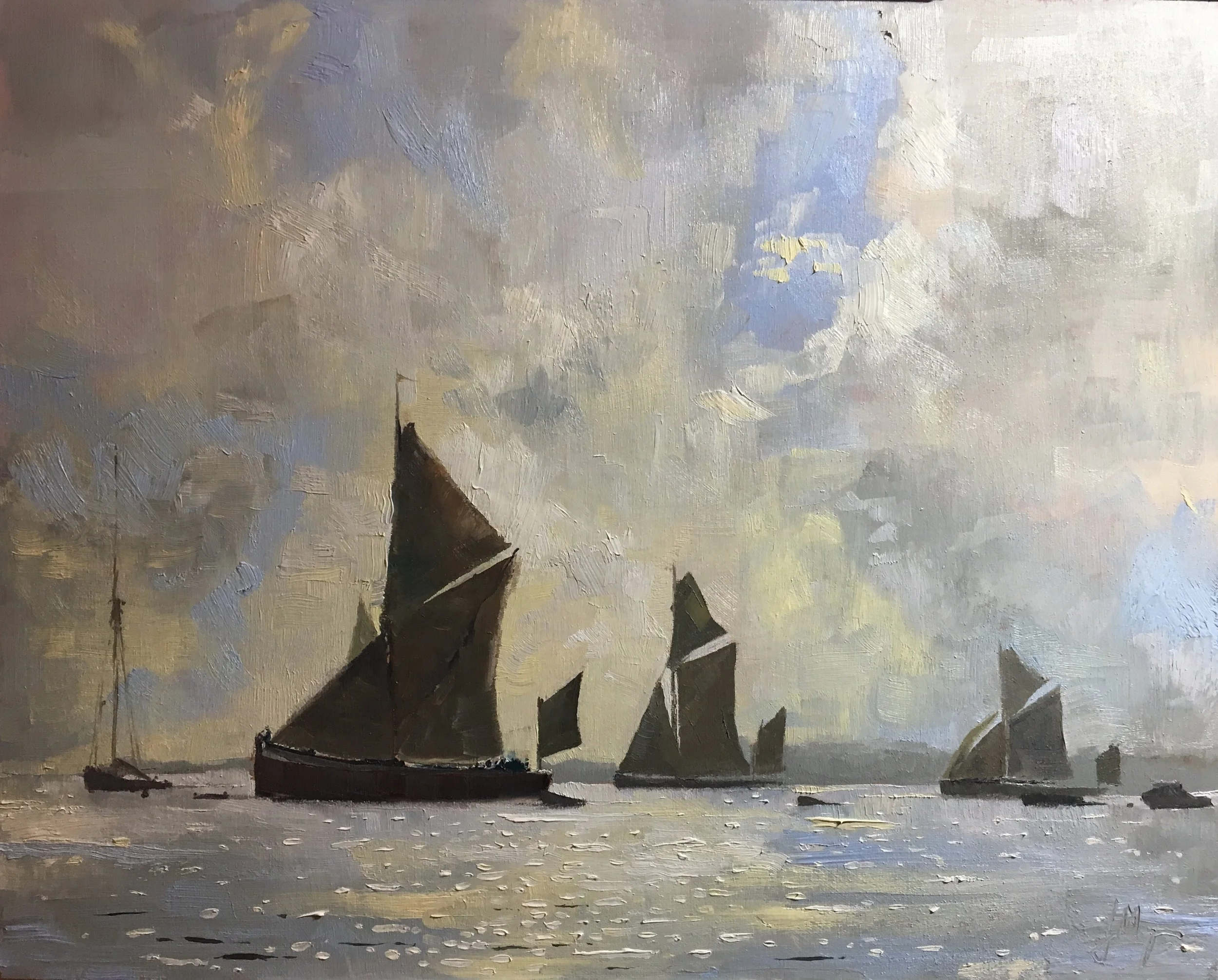 Thames Barges racing on the River Colne