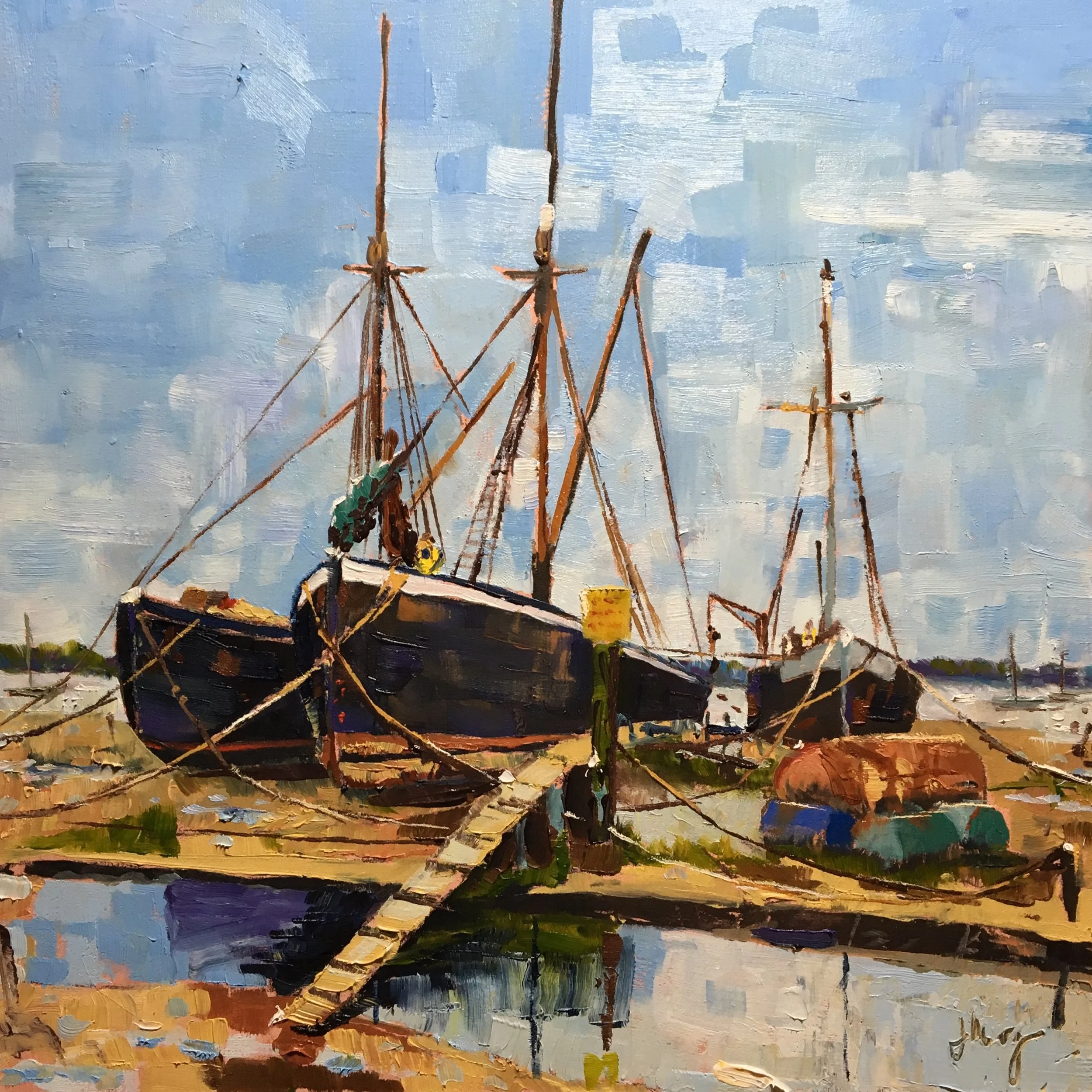 Boats on the 'Hard" at Pin Mill, Suffolk