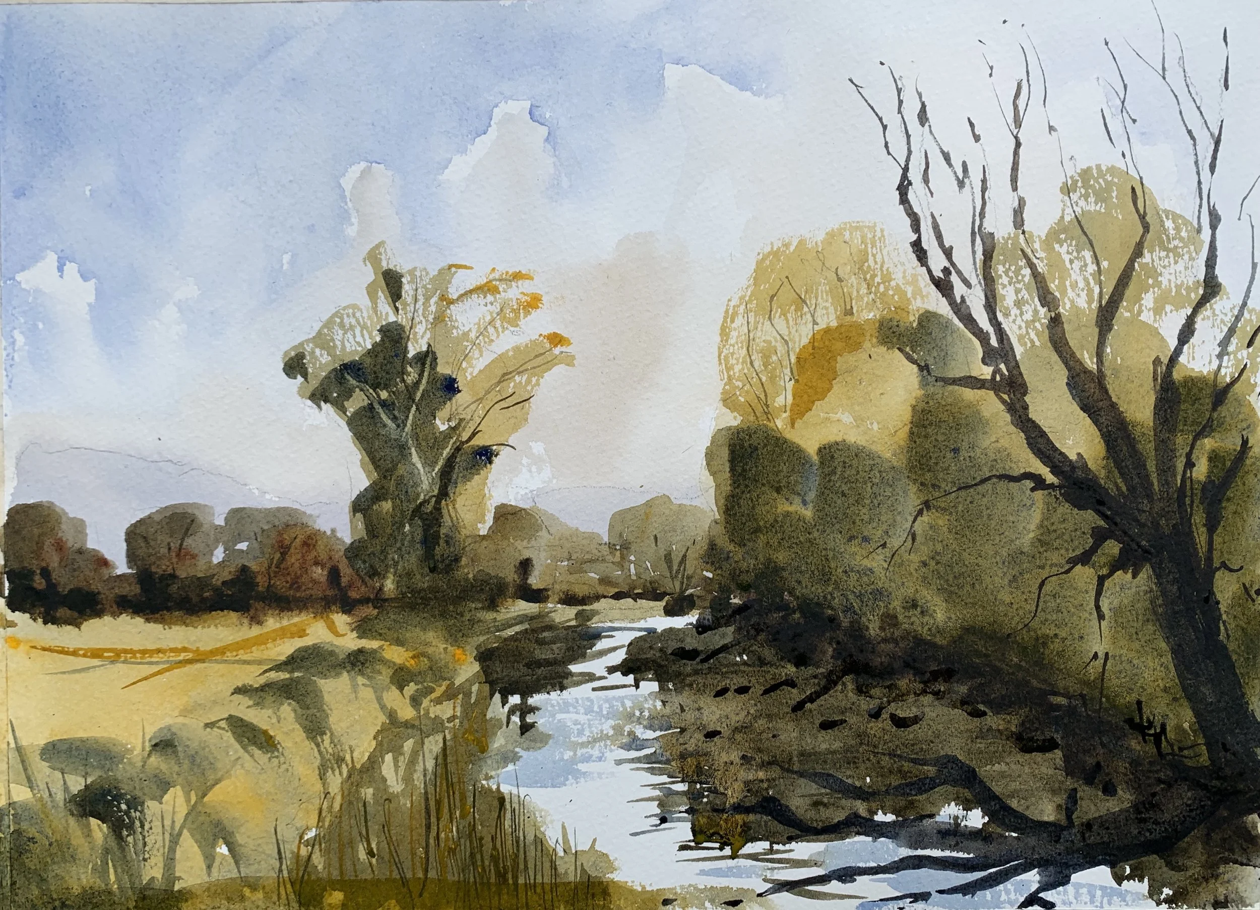 The Stour at Dedham below the wire