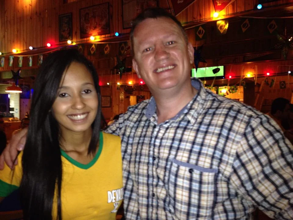 our waitress...smiling because she got our food to us without putting her back out!