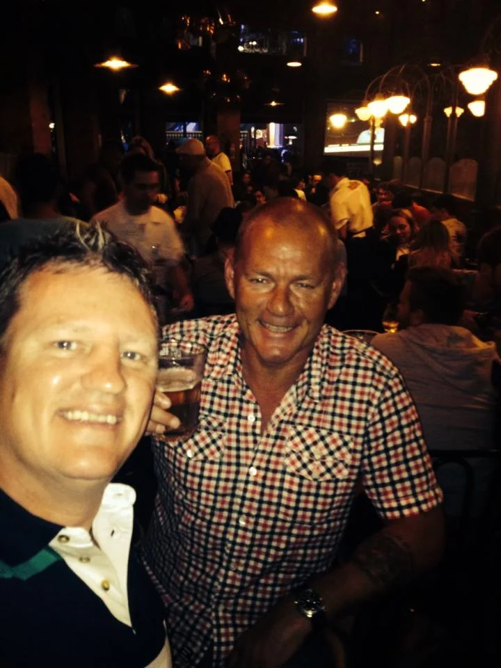 Note...I've been in South America 7 weeks...Jon has been there 9 days...look at the colour difference between us!!