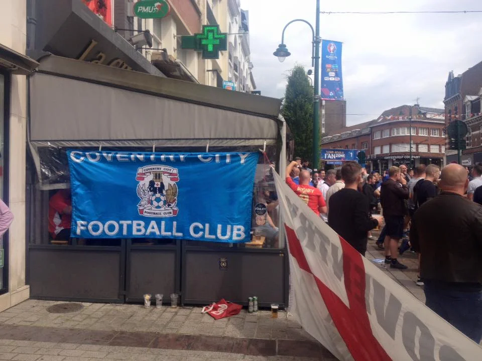 CCFC colours on Lens high street...