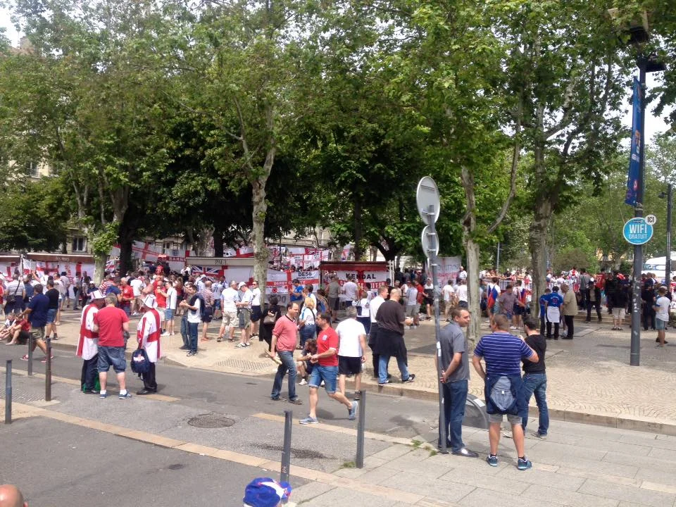 'England' in St Etienne square