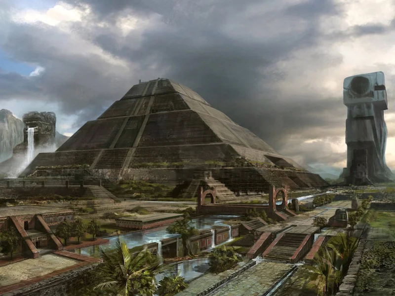 were many of the ancient structures built for a more productive purpose?