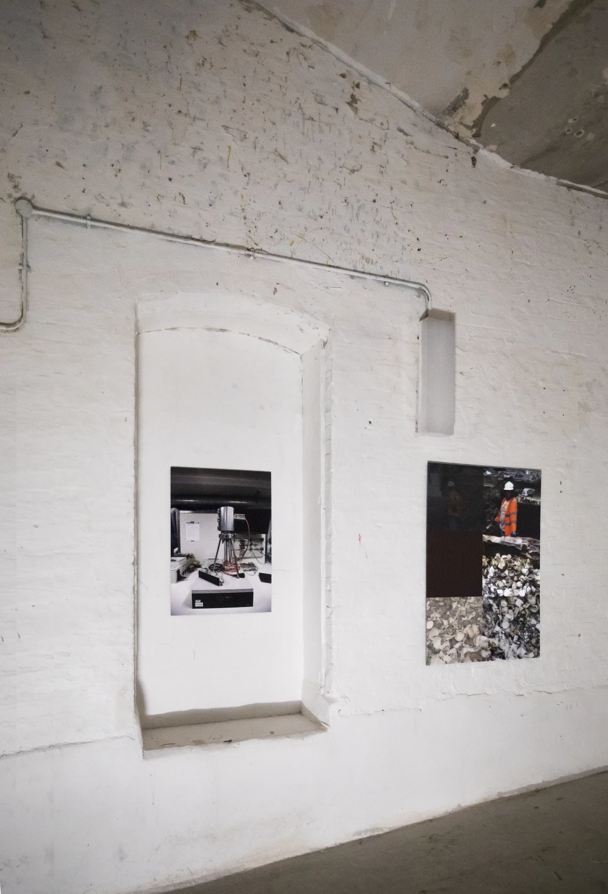 Dr.R’s titanium tooth melted (Kiln Nimbus70) , mounted photographic print, 59.4 x 84.1cm, 2017 and Wasn’t ready to go on air , mounted photographic print, 84.1 x 118.9cm, 2017