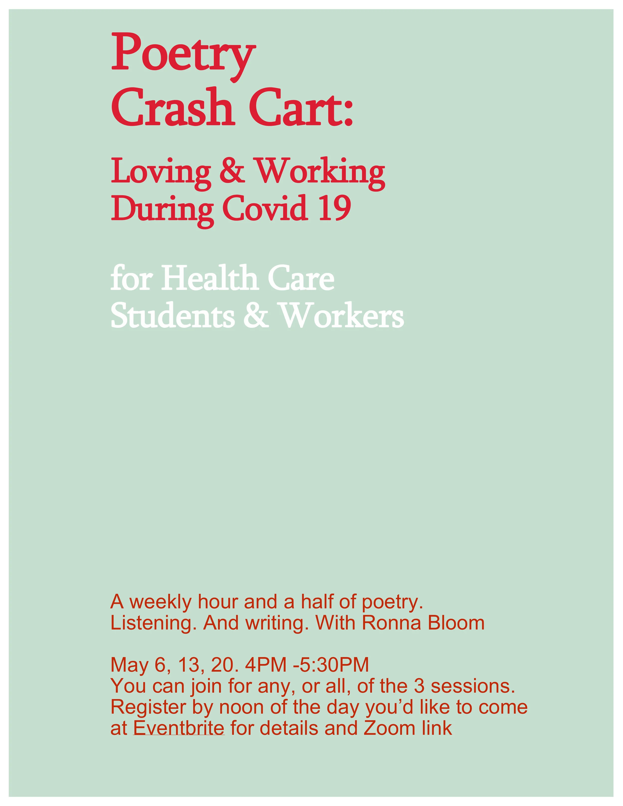 Poetry Crash Cart: for Health Care Students and Workers