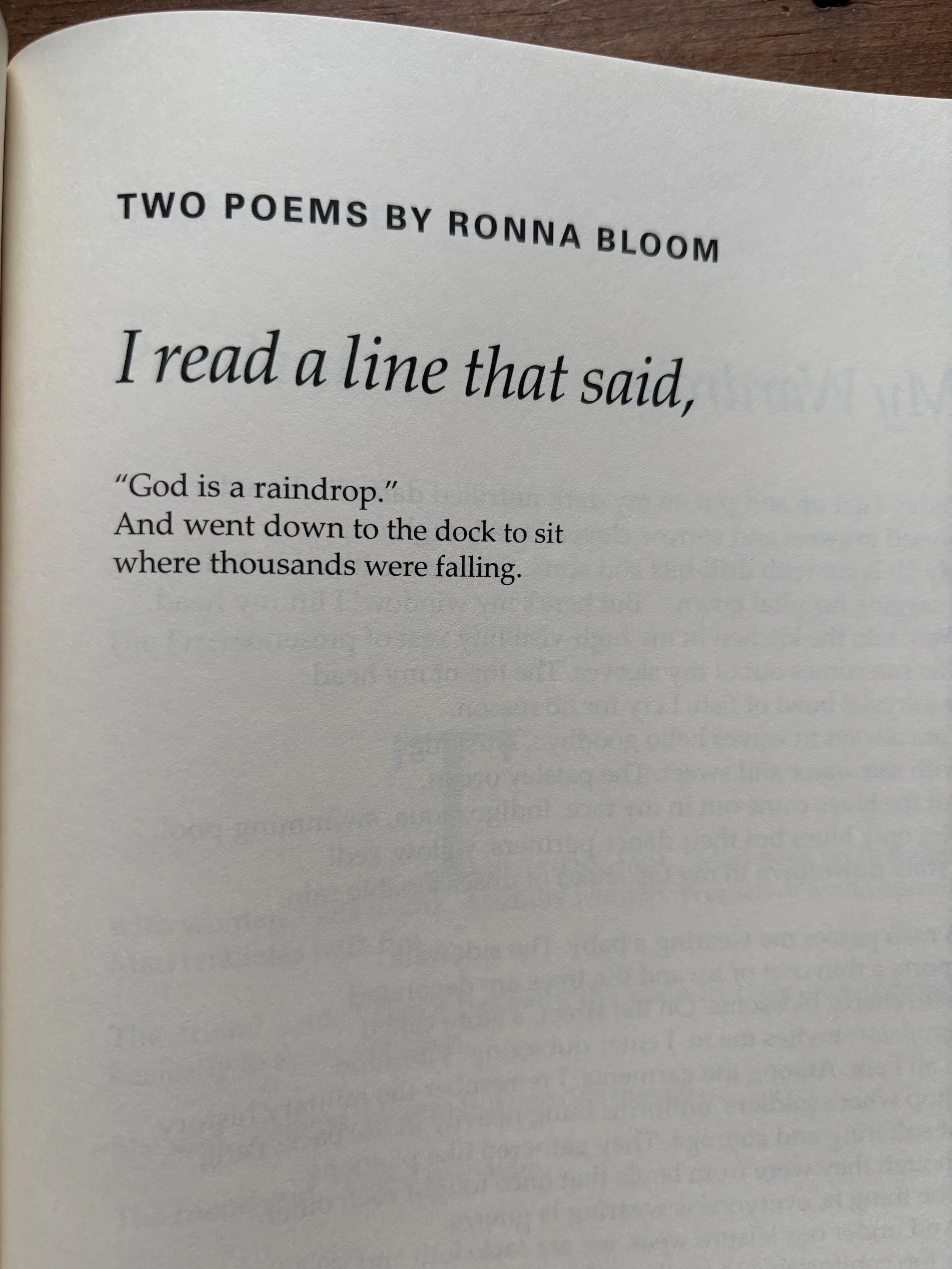 I read a line that said,