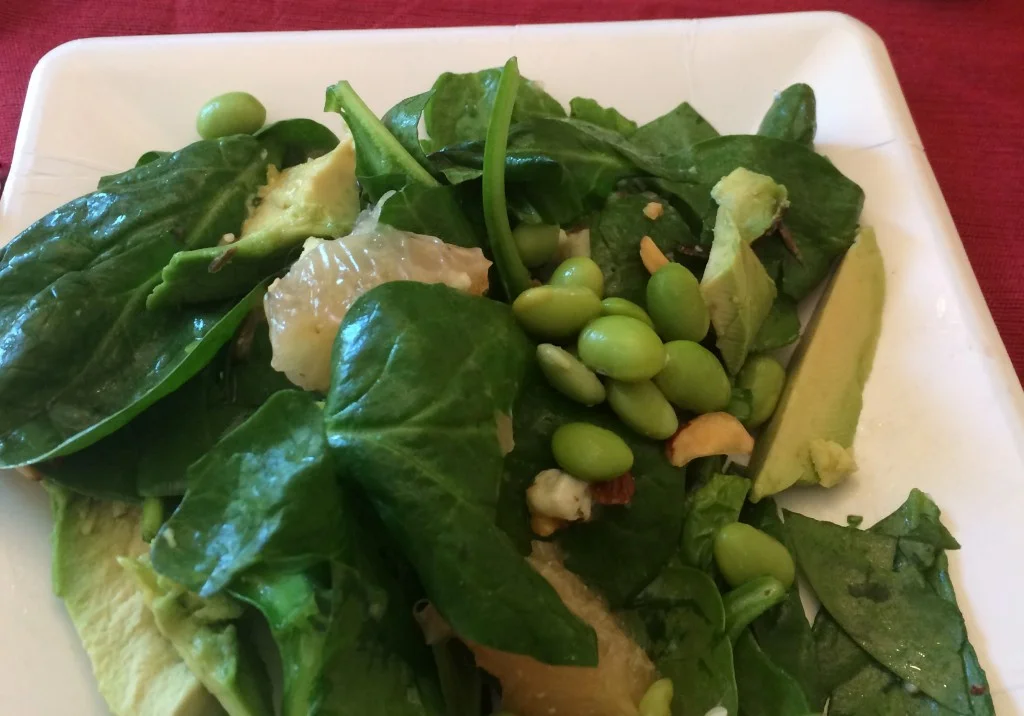 Edamame, spinach, grapefruit & avocado salad