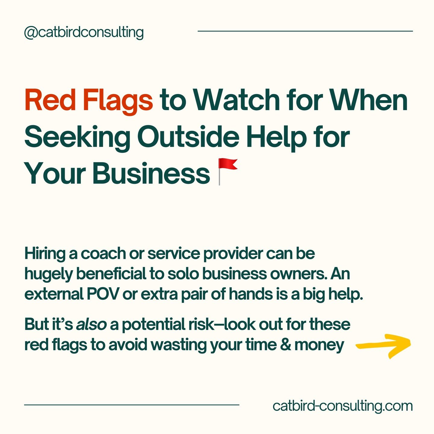 As a solo business owner, you will inevitably have things you want to outsource and projects that require expert support.

But opening your business (and your wallet) to outside help can be risky. 

It&rsquo;s critical to really assess someone before