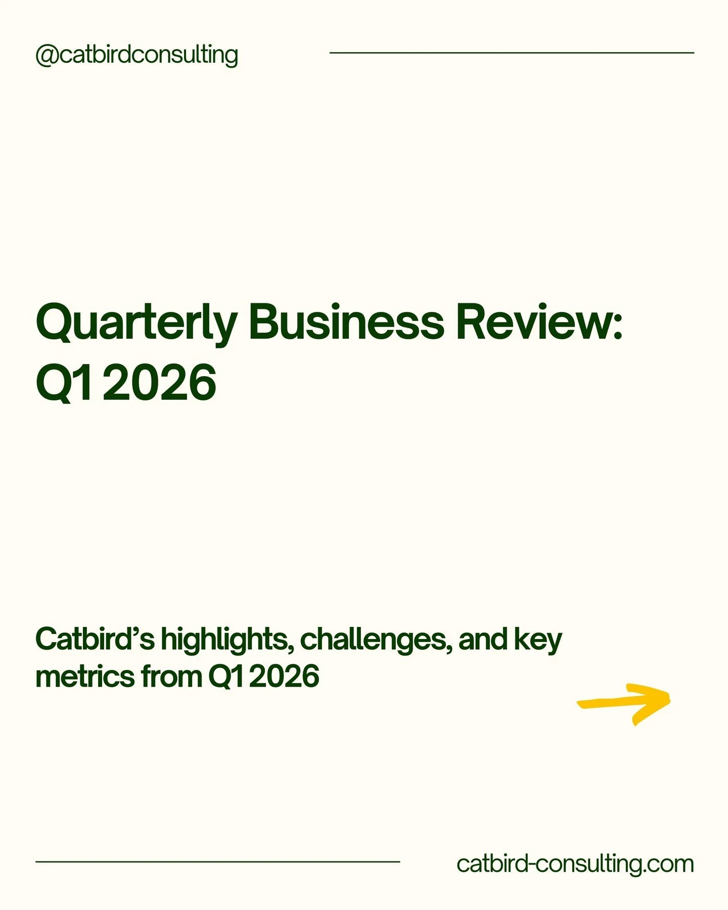 If you only read one slide on this post, make it slide 3 - please double check your tax return if it was prepared by someone else!

Q1 was Catbird's best quarter ever, but it's all because of you. Your referrals, kind words, and support kept me busy 
