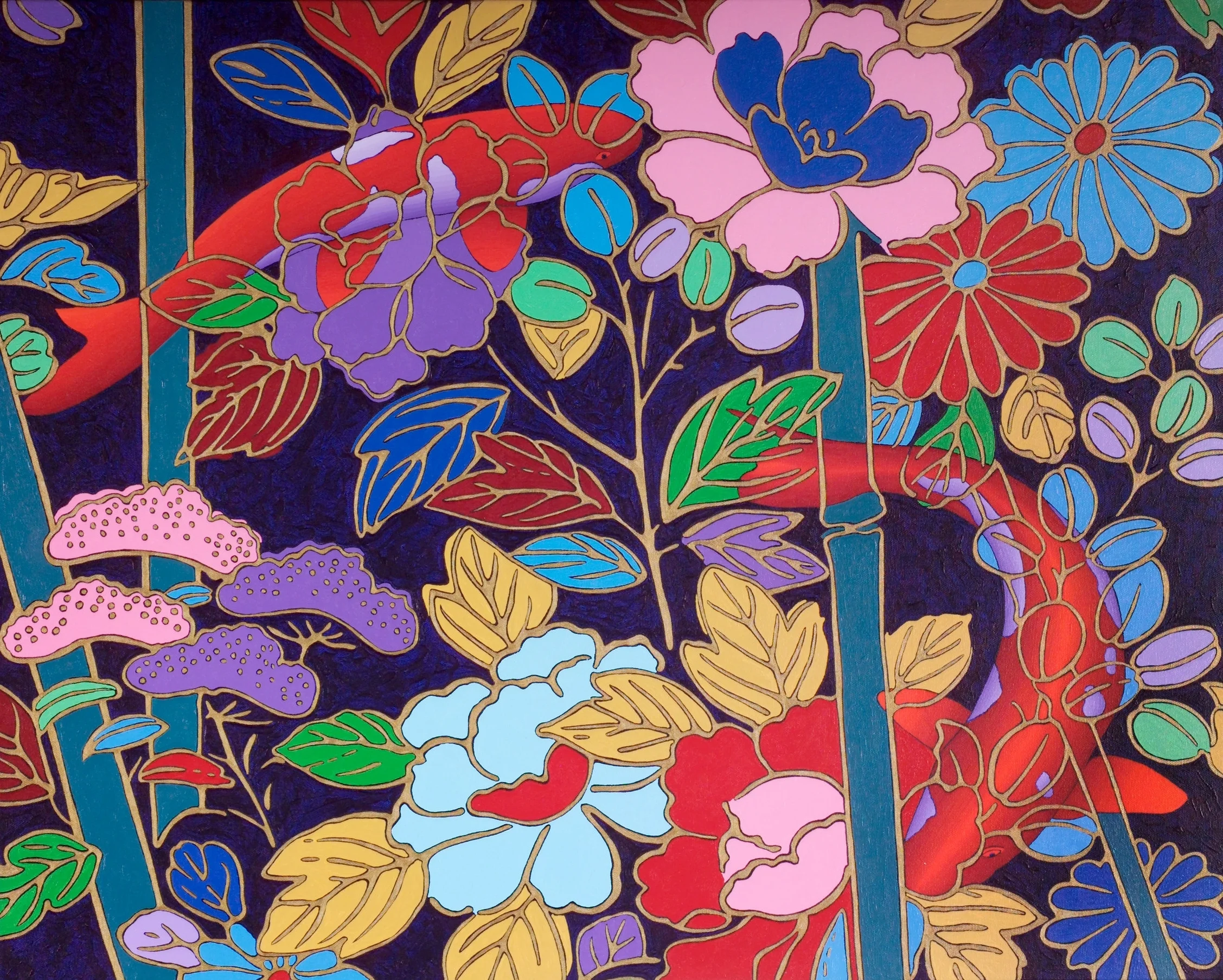 Japanese Floral Koi