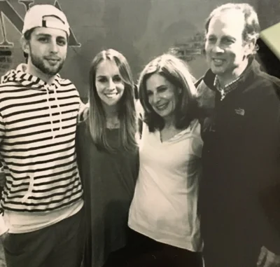 Higgins family, left to right. Jack, sister Courtney, Sue and her husband John
