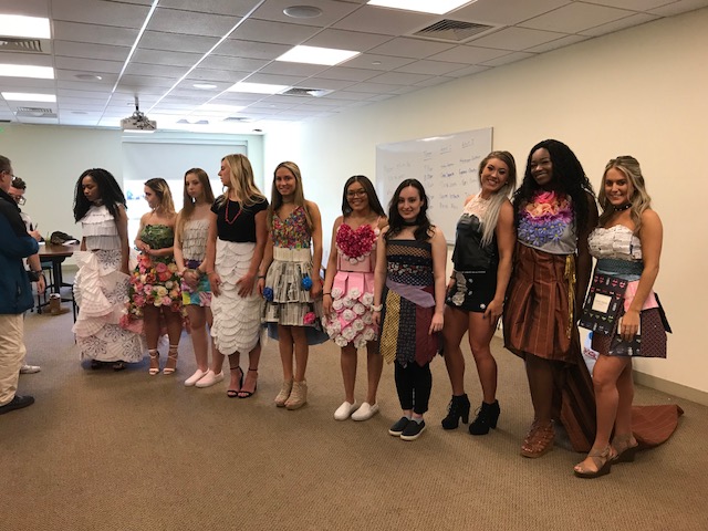 The models at the April 20 fashion show wore eco-friendly dresses. | Photo courtesy of Hanna Hejmowski