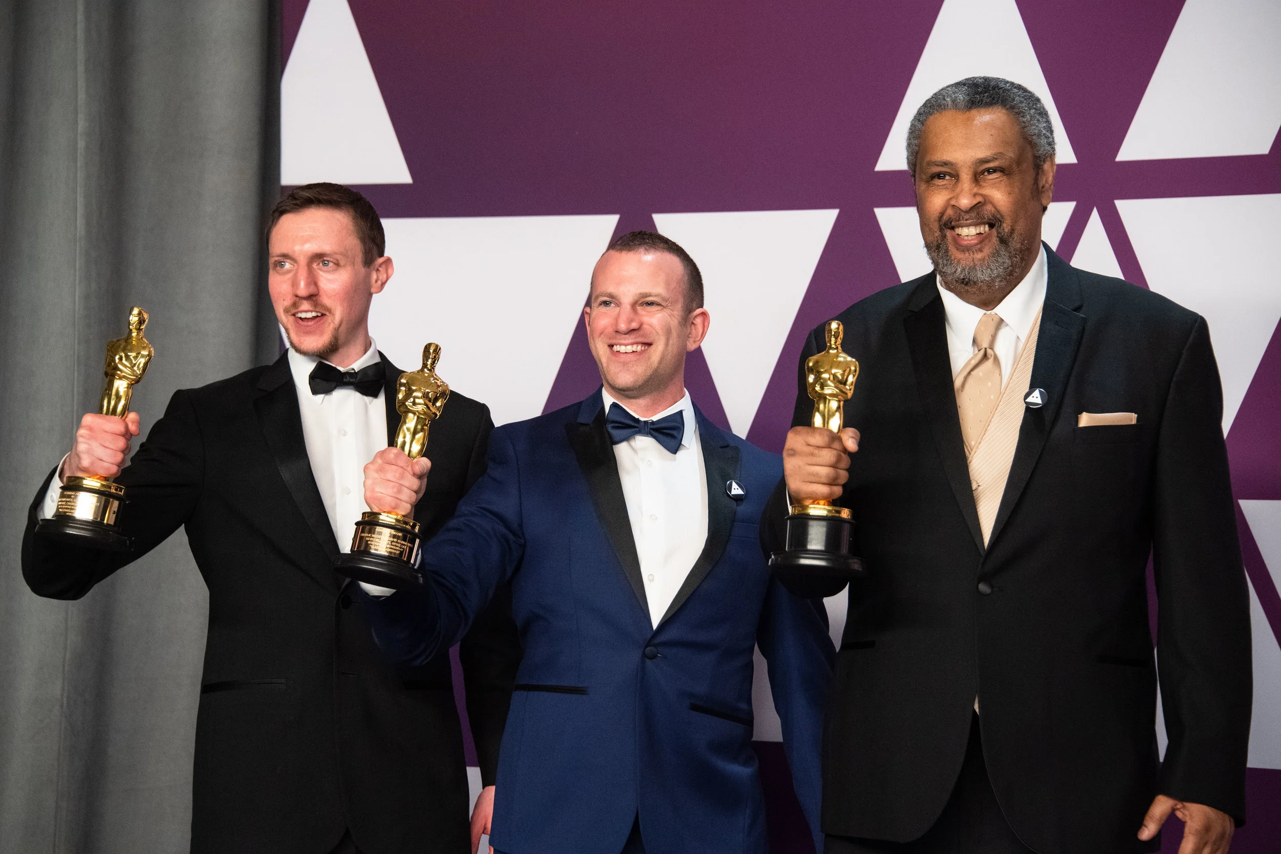 Left to right: Rabinowitz, Wachtel and Willmott with their awards. Photo courtesy of 91st Oscars® Press Kits.