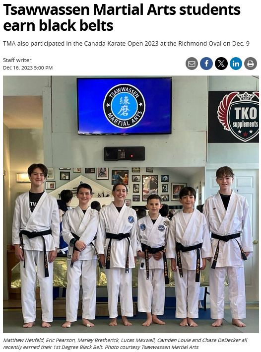 Tsawwassen Martial Arts students earn black belts.png