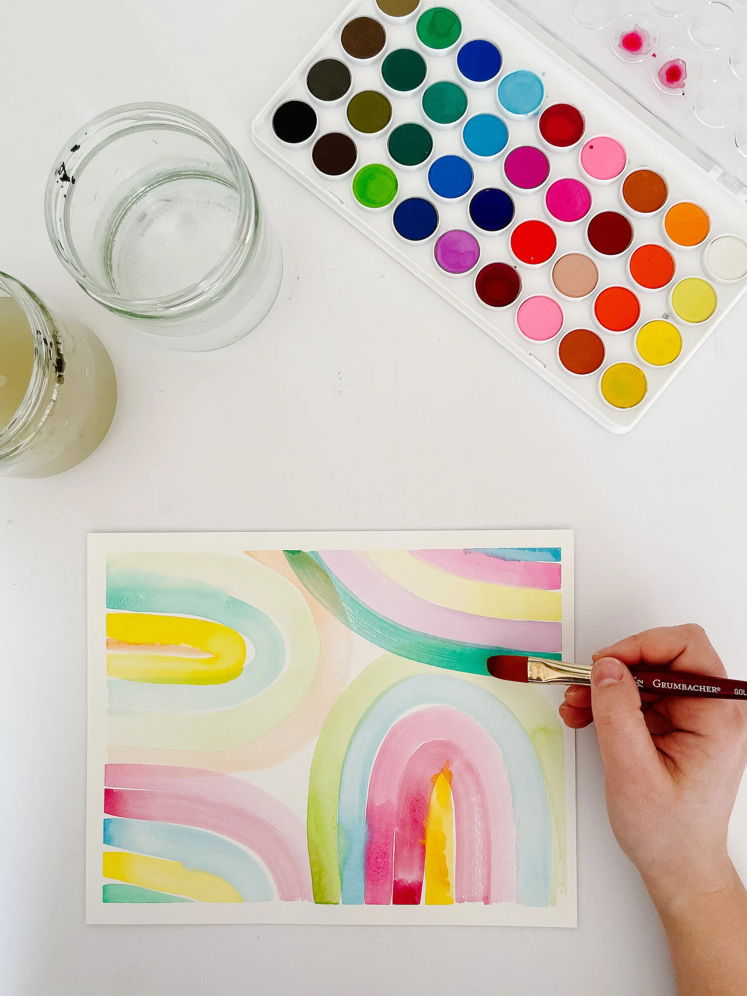 Abstract Rainbow Watercolor with Rochester Brainery