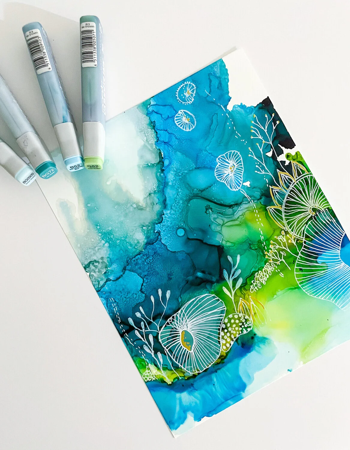Ocean-Inspired Alcohol Ink with Rochester Brainery