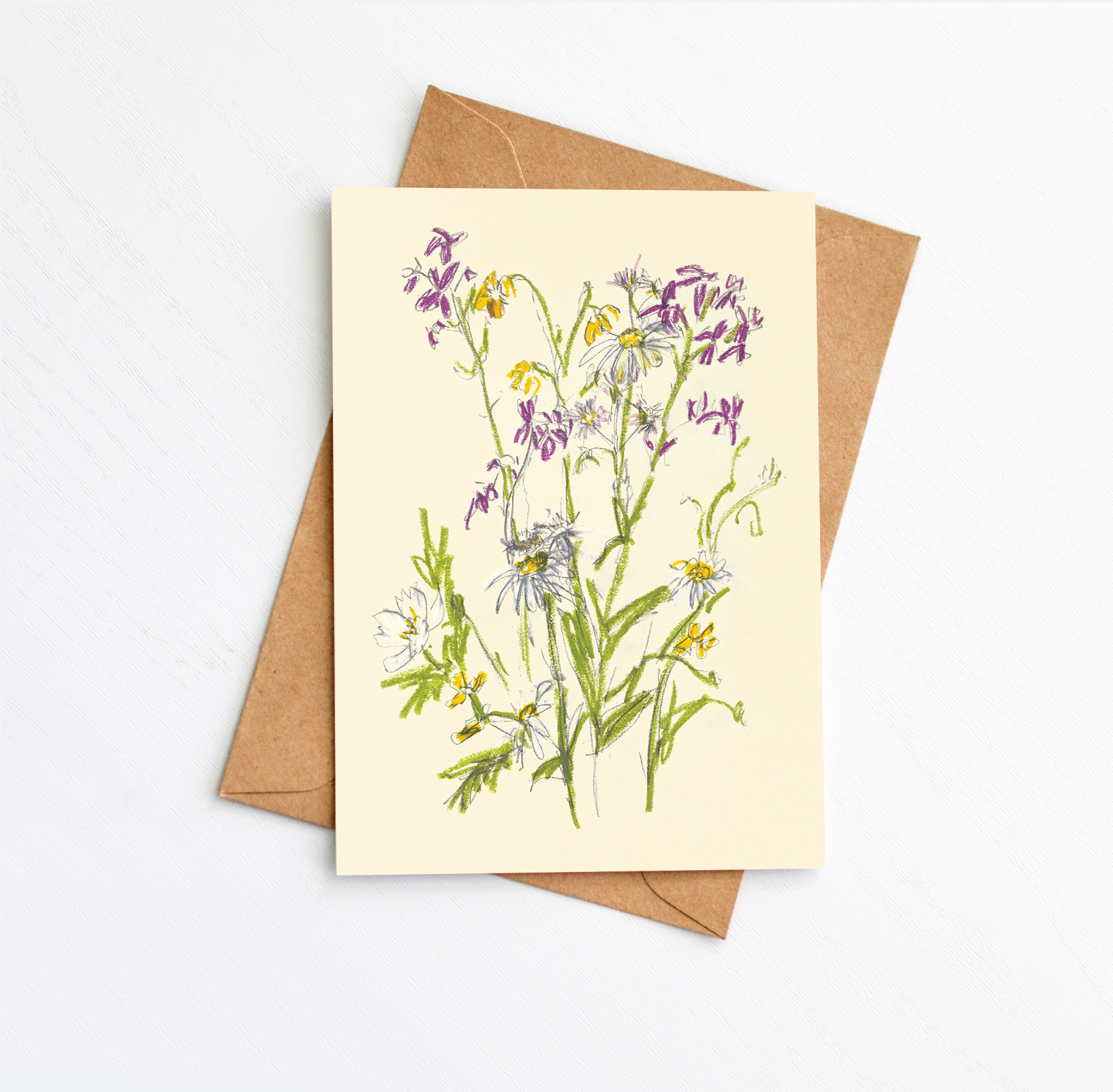 Floral Sketch 2 A2 Card