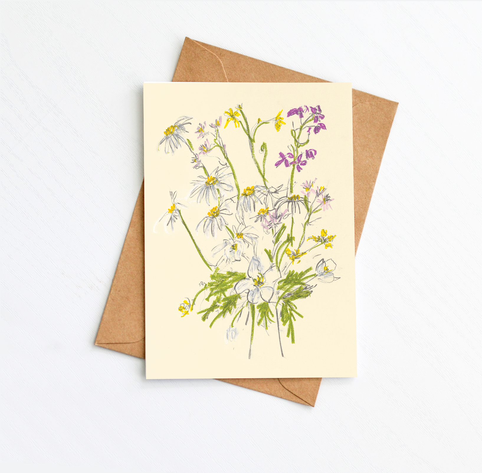 Floral Sketch 3 A2 Card