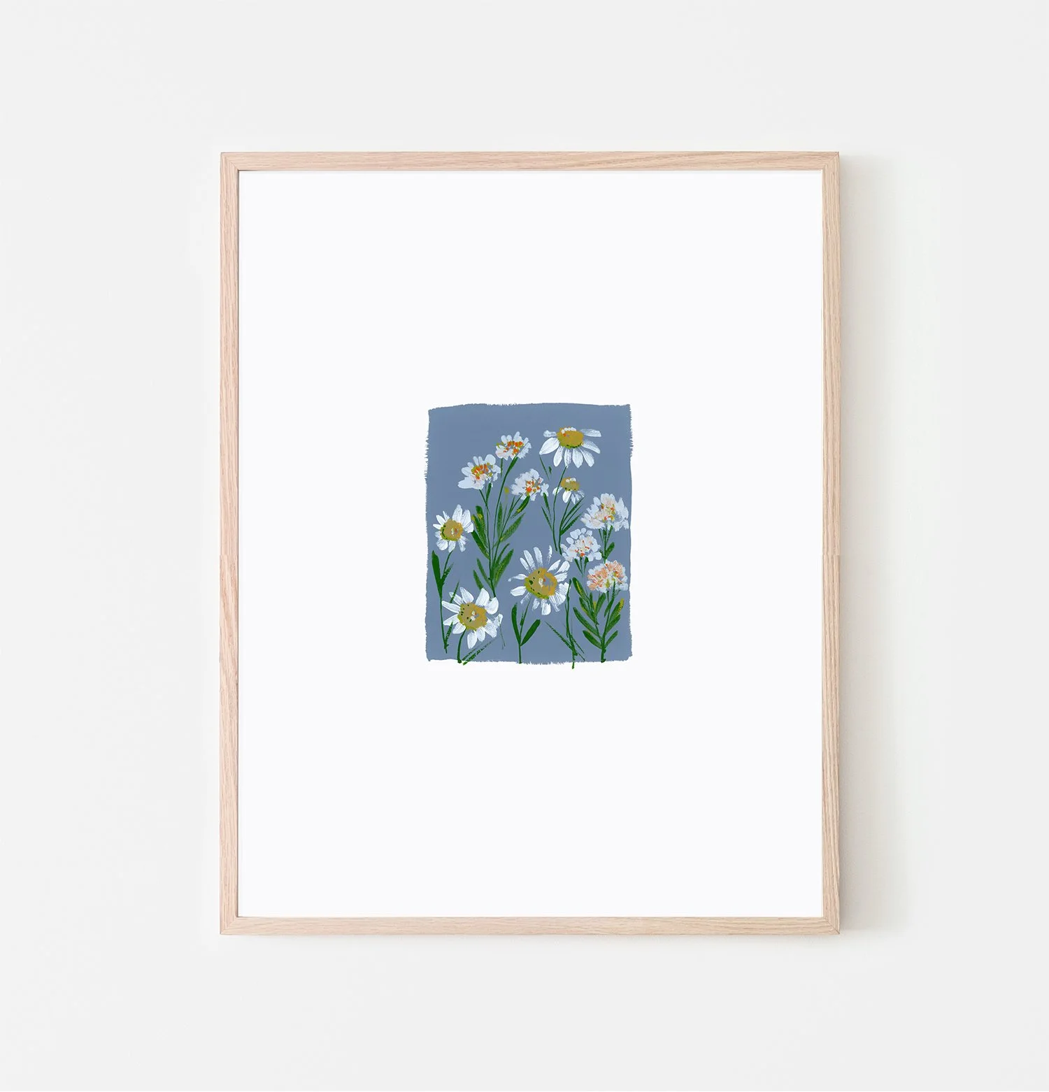 Daisies in Ash Blue-11x14-Vertical-floating-skinny-wood-raw-frame.jpg