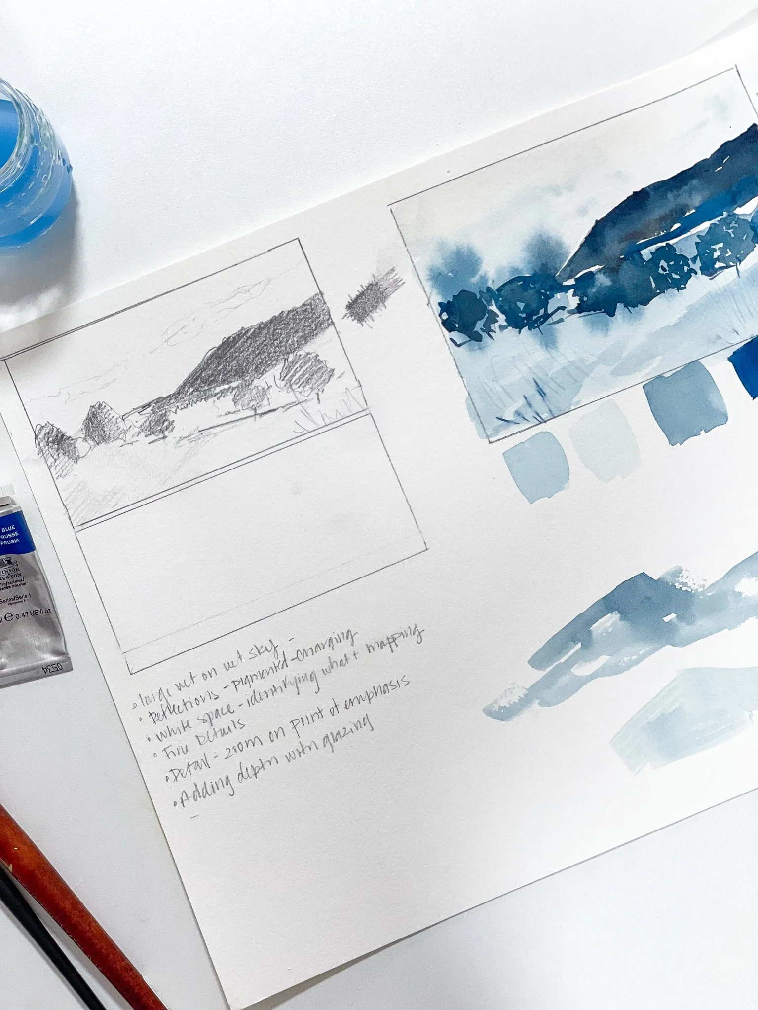 Lessons in Value: Monochromatic Landscape Sketching in Watercolor at MUSEjar